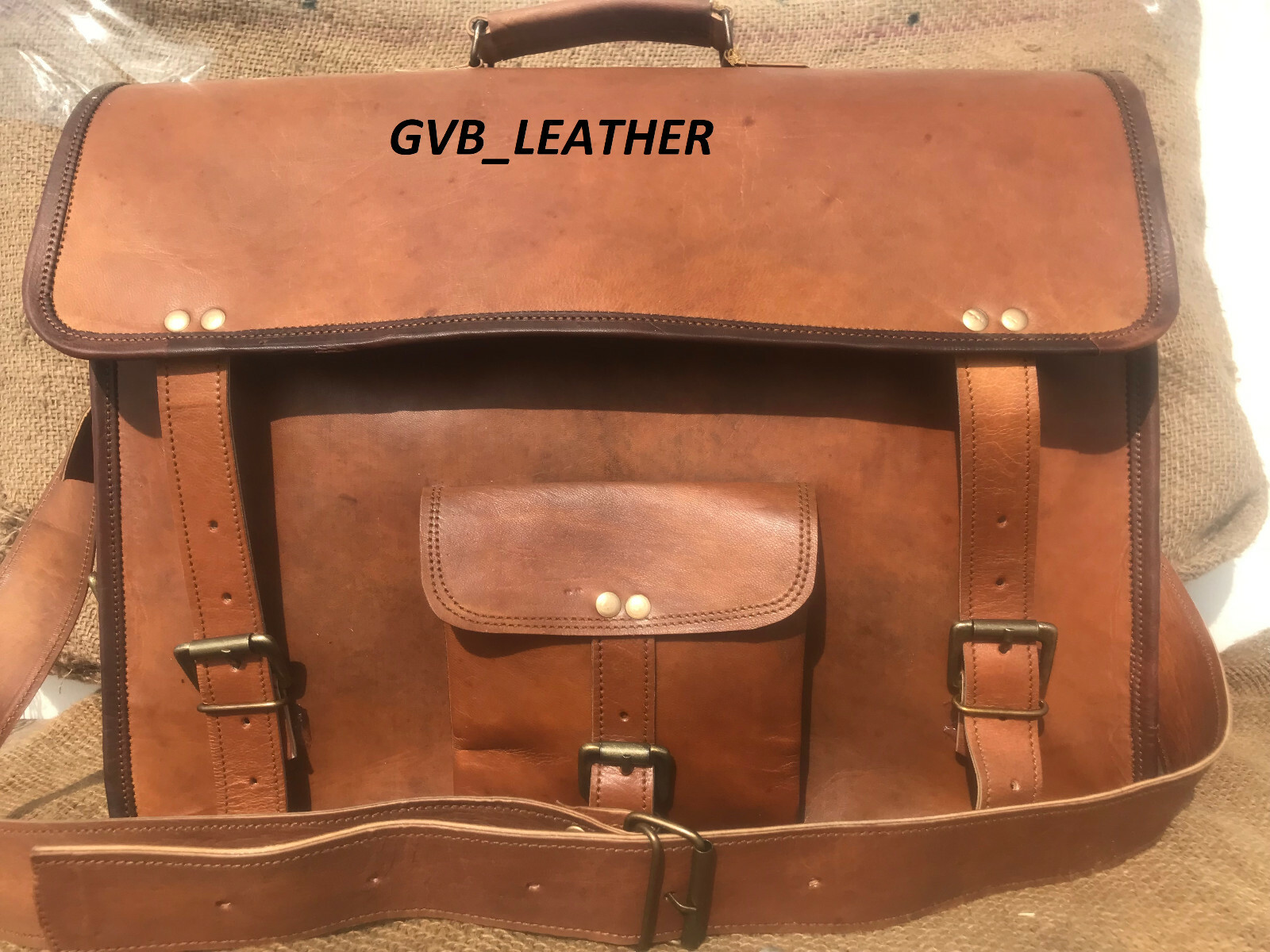 New Handmade Solid Leather New Messenger Satchel Shoulder Laptop Bag For Men’s