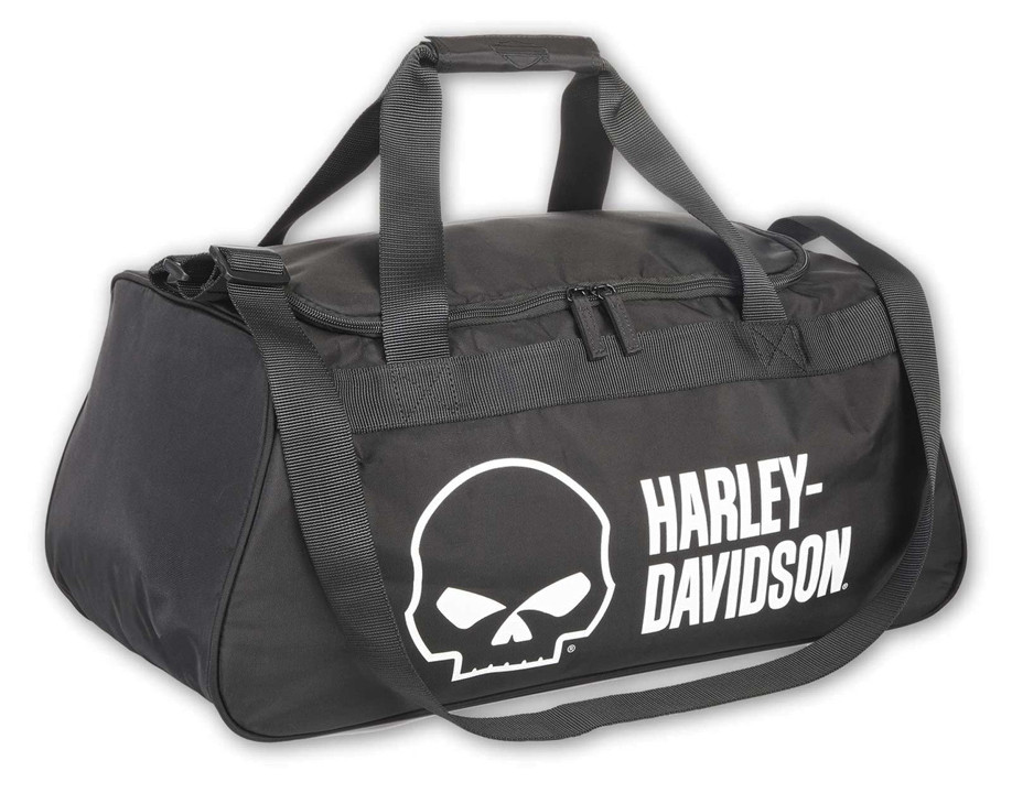 Harley-Davidson Willie G Skull Logo Duffel Bag w/ Side Shoe Pocket Black 90331