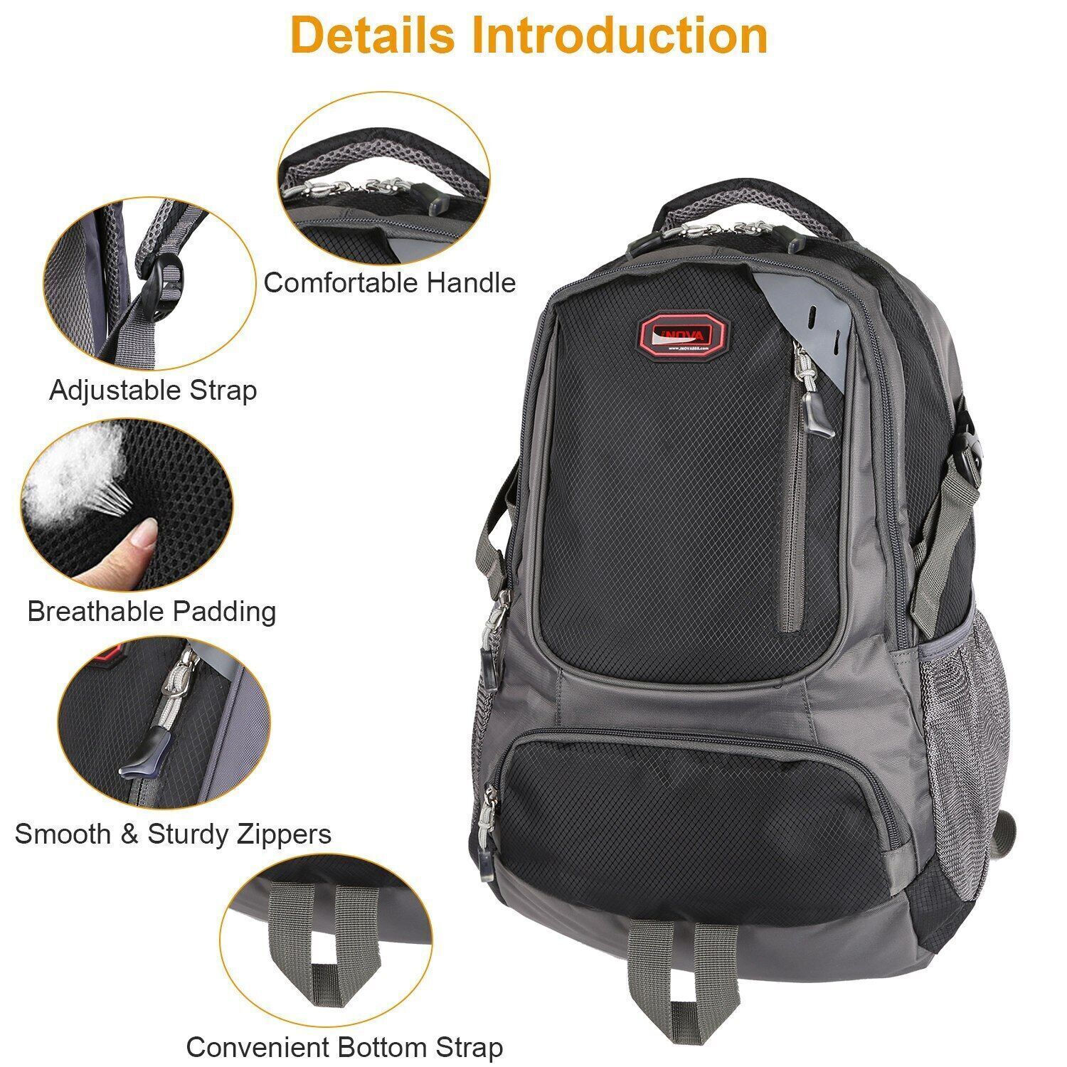 35L Outdoor Straps Backpack Shoulder Bag For Sports Travel School Camping Hiking