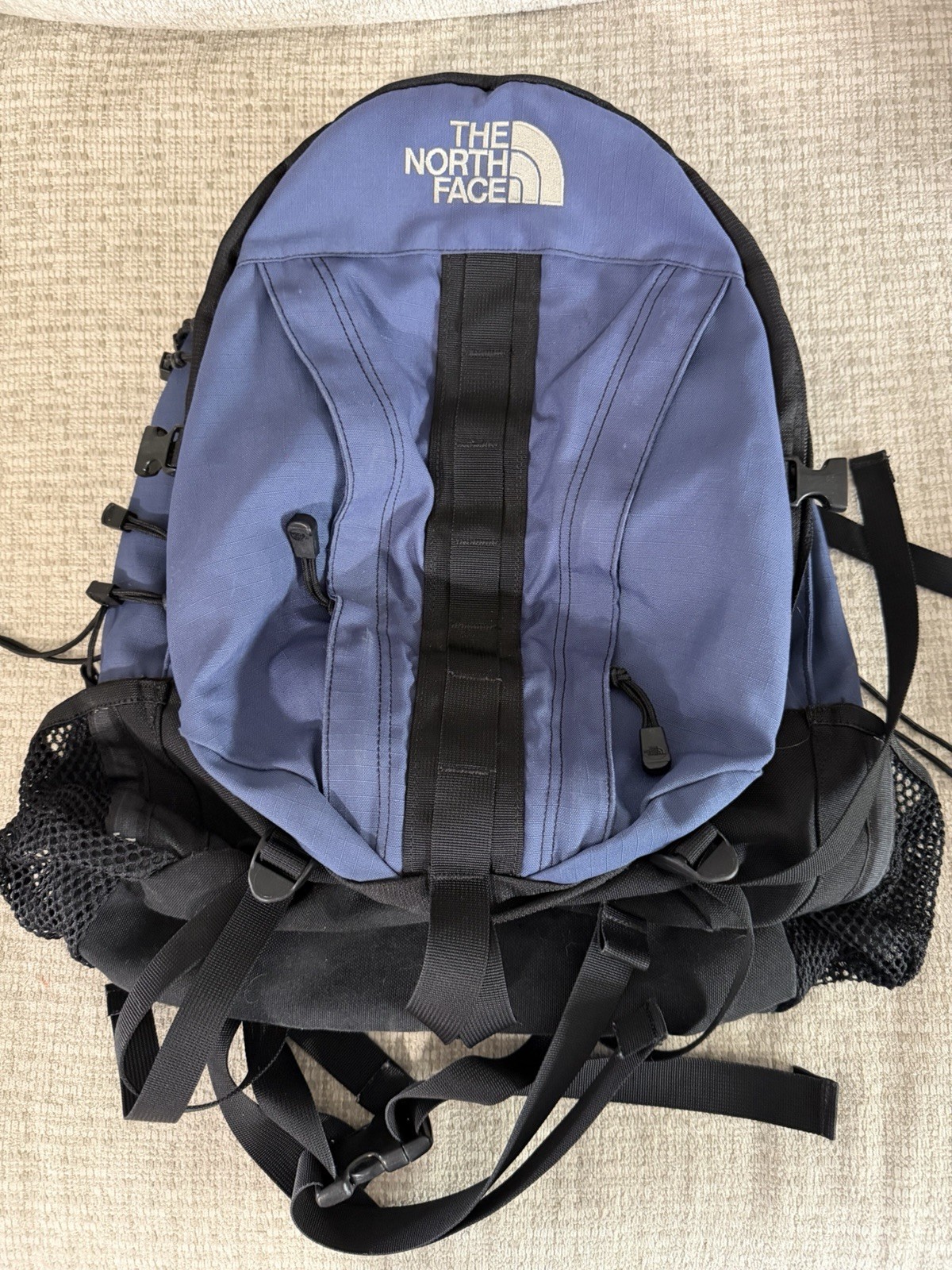 The North Face Vintage Blue And Black Backpack Large