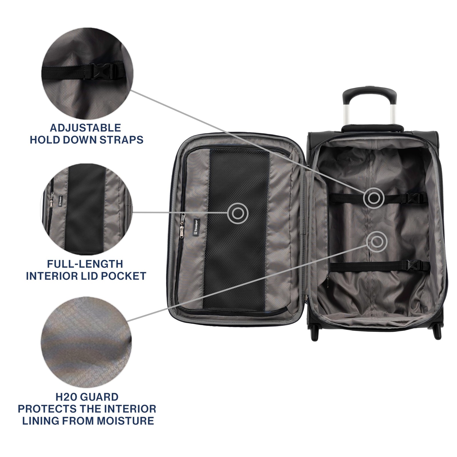 Travelpro Tourlite Softside Expandable Luggage with 4 Spinner Wheels 21 Inch U78