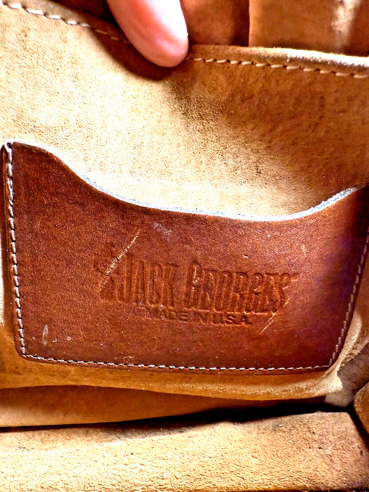 Jack Georges Brown Leather Briefcase Handles Zippers Many Pockets 16-1/2″ x 11″
