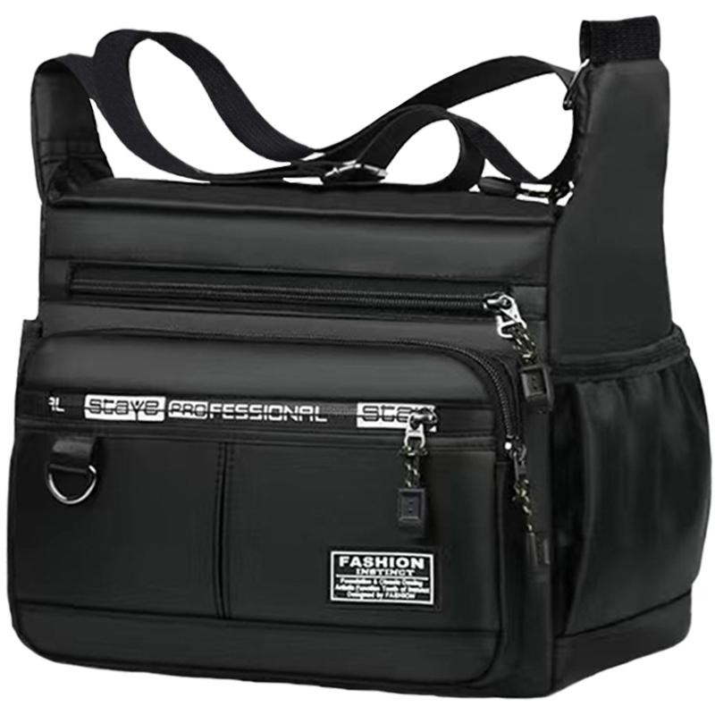 Men’s Business Crossbody Bag with Multi-layered Pockets Adjustable Shoulder Stra