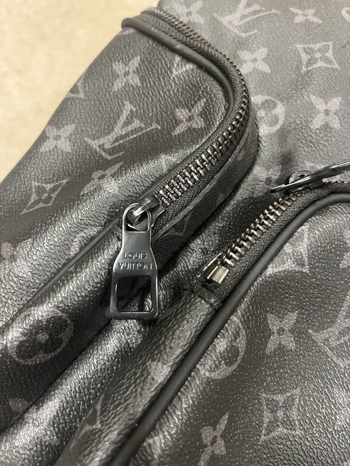 Authentic LOUIS VUITTON Monogram Eclipse Trio Back Pack Rucksack