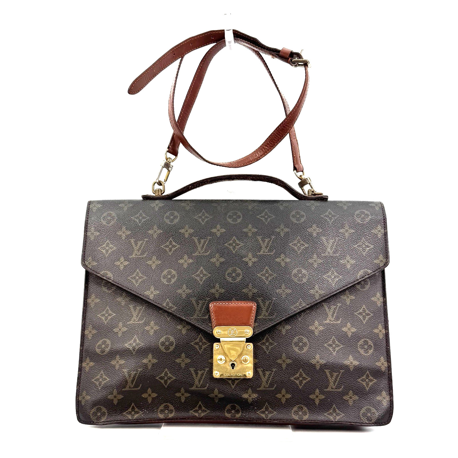 Louis Vuitton Briefcase Monogram Business Bag Crossbody Authentic