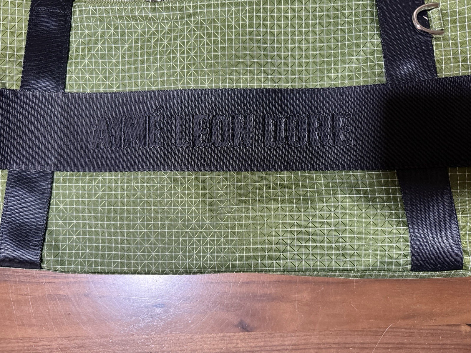 Aime Leon Dore Ripstop Nylon Duffle Bag Carry On Olive Woven Logo ALD Queens