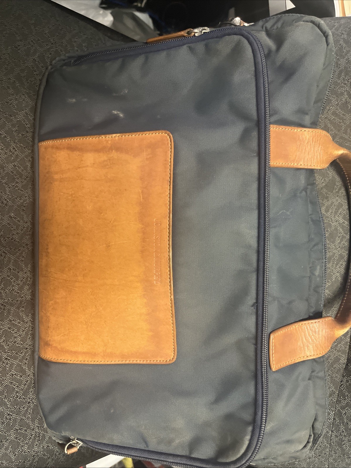 Johnson and Murphy leather and ballistic fabric briefcase