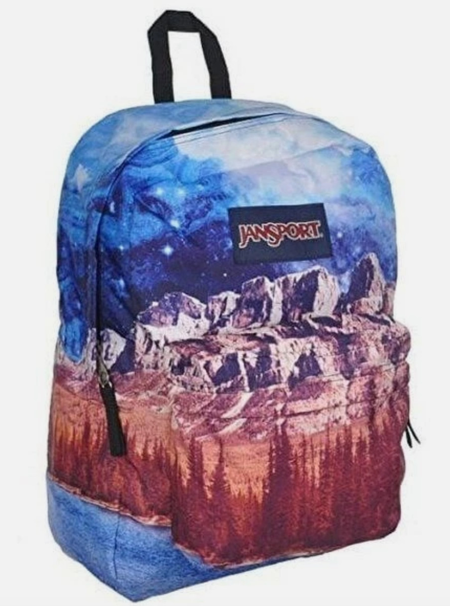 JanSport High Stakes Student Backpack Cross Town Brasilia Hustle Agate Skies