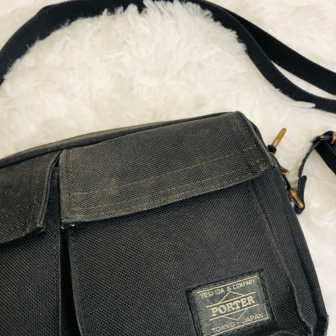 Authentic Yoshida Kaban PORTER Collab Men’s Shoulder Bag 14cm x 23cm Black Fabri