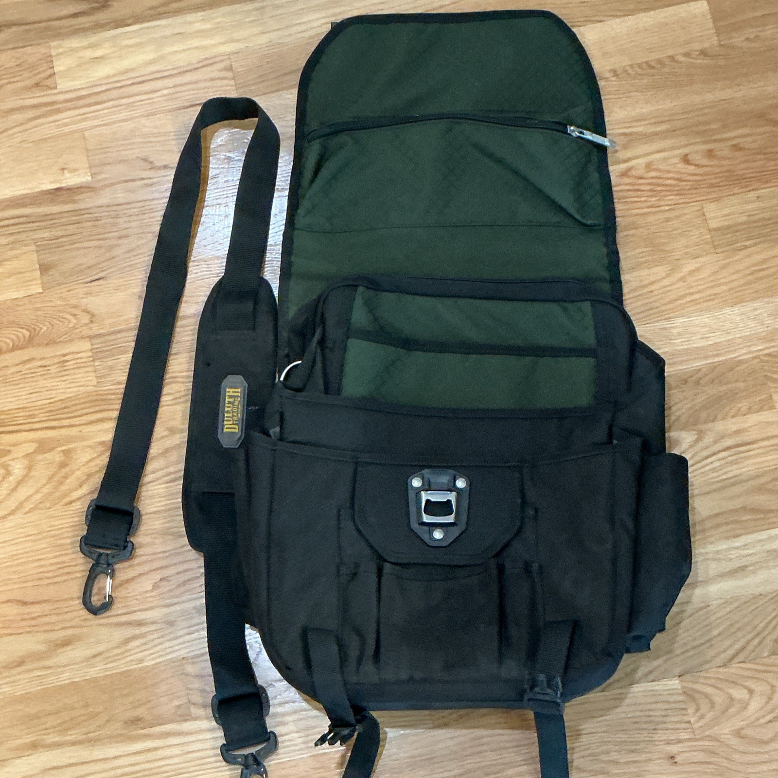 DULUTH TC Work Bag Laptop Mechanic Electrician Multi Pocket Messenger Tool Black
