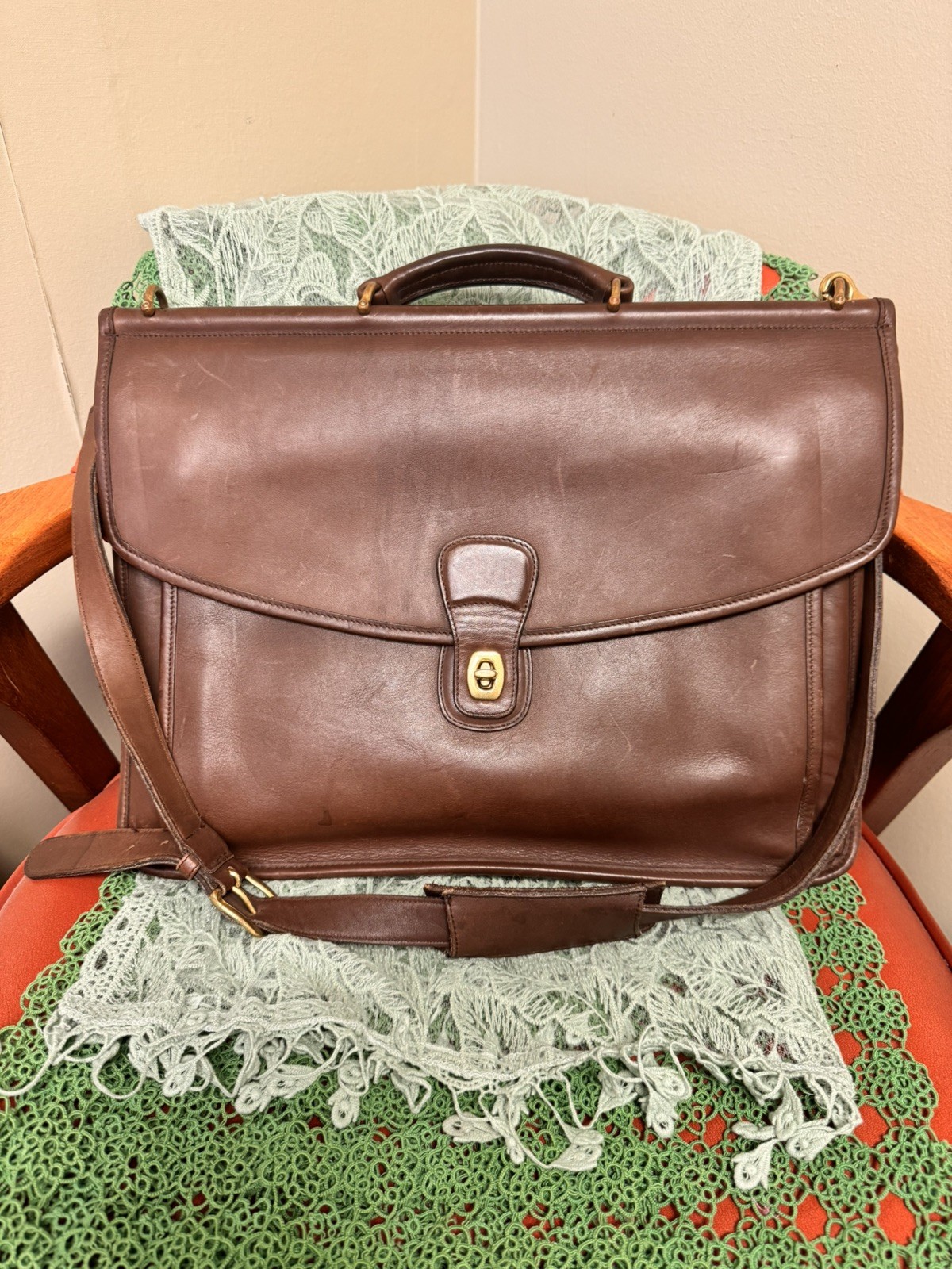 COACH Metropolitan Briefcase vintage brown leather