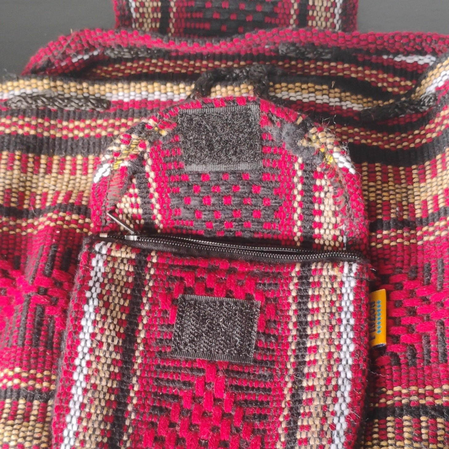 Himalayan Geometric Red Black Beige Men’s Backpack Bohemian Casual Travel