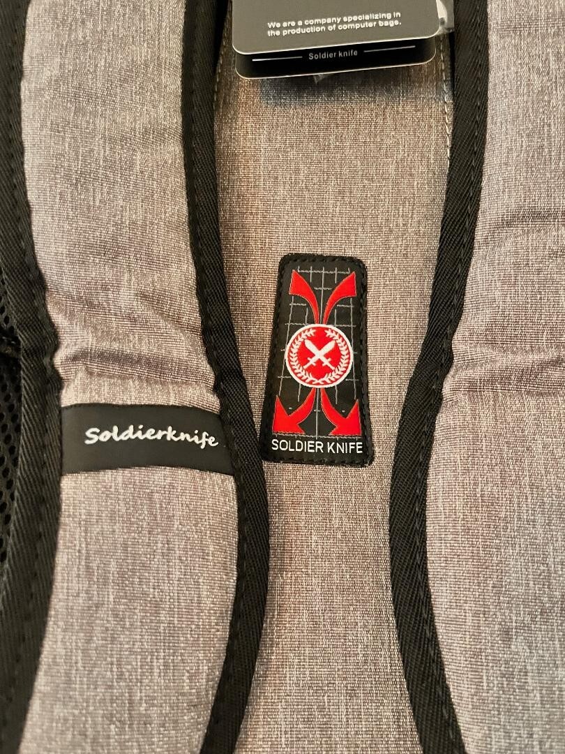 NWT SOLDIER KNIFE CANVAS COMPUTER BAG GRAY BACKBACK NEW