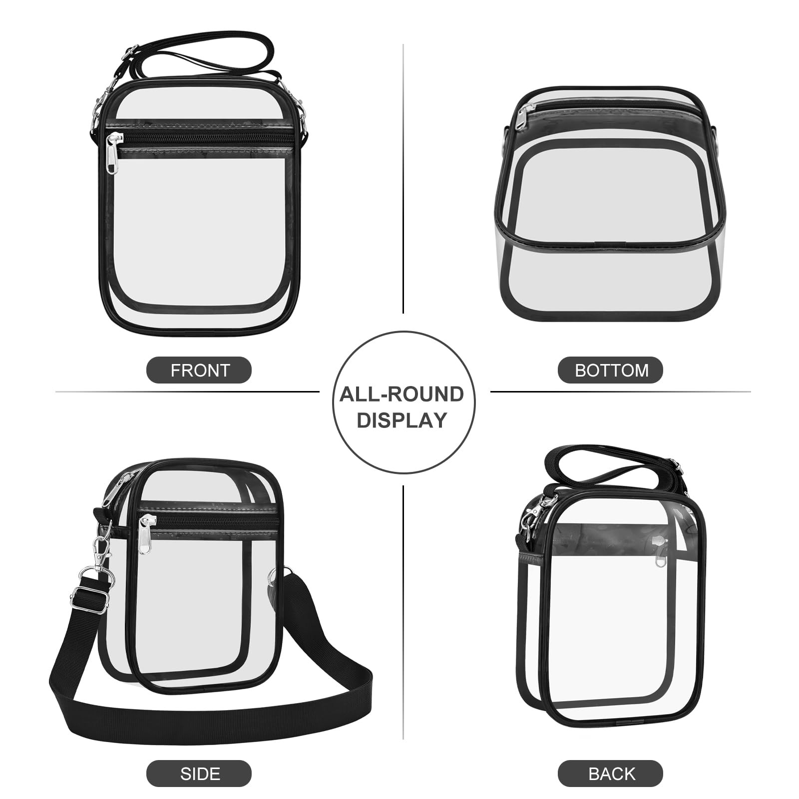 Clear Purse Stadium Transparent Messenger Bag Stadium Approved for Men and Wo…