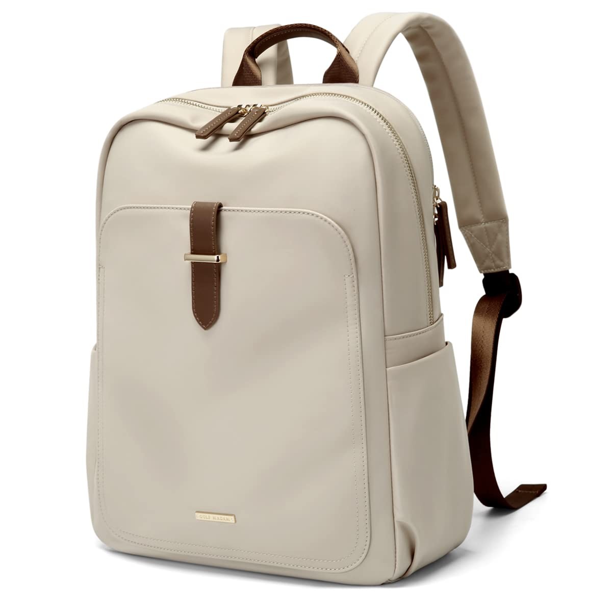 Laptop Backpack Purse Women Fits 16 Inch Notebook Casual Daypack Apricot