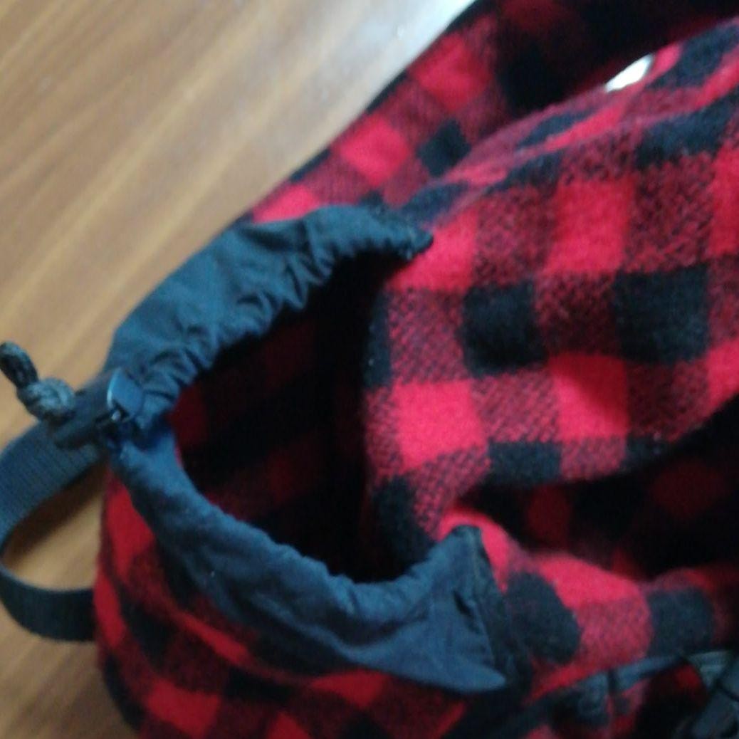 JOHNSON Backpack Made in USA Red Black Check Wool 43cm x 37cm