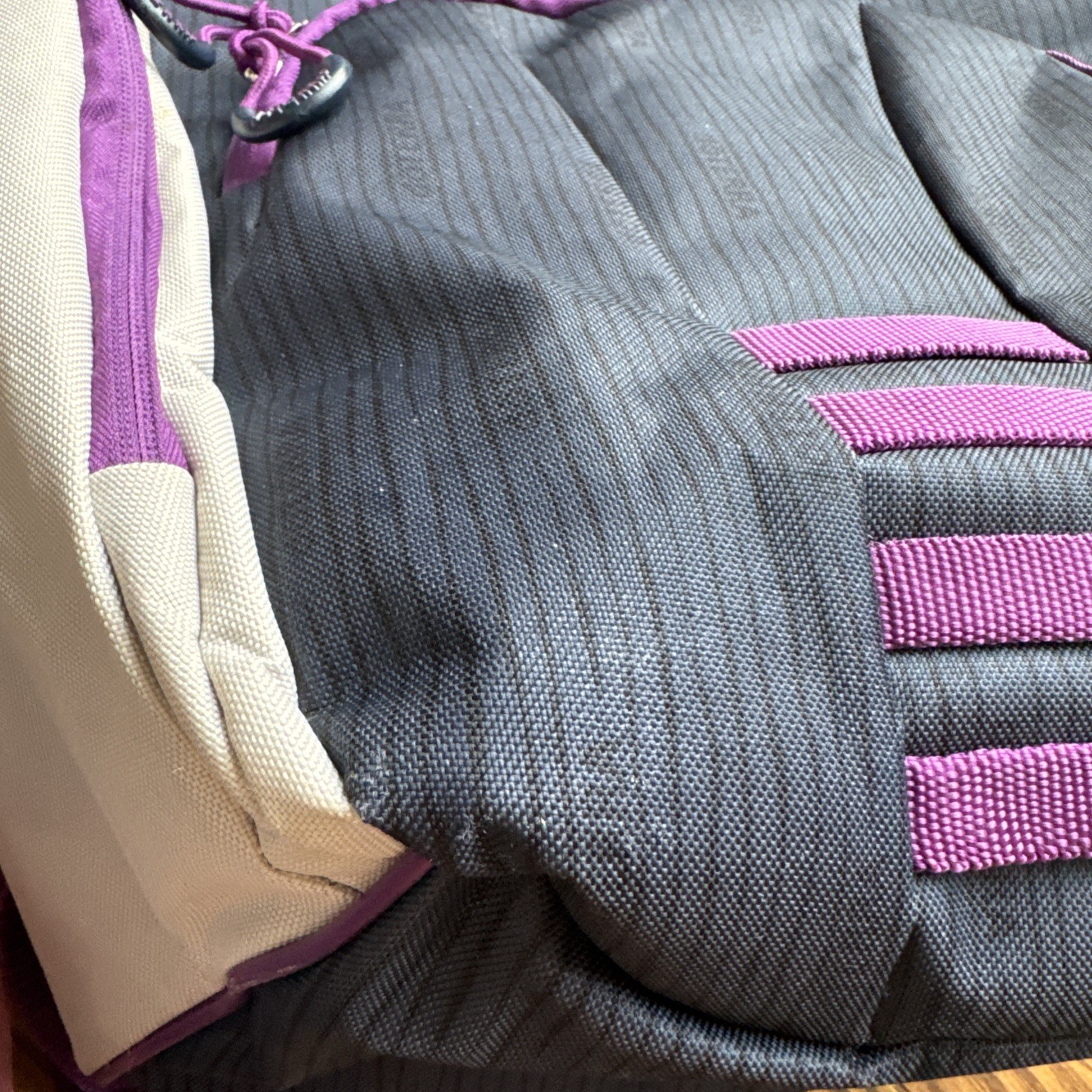 Doterra Backpack Gray Purple White Adjustable Straps Zippered Pockets Rare Large