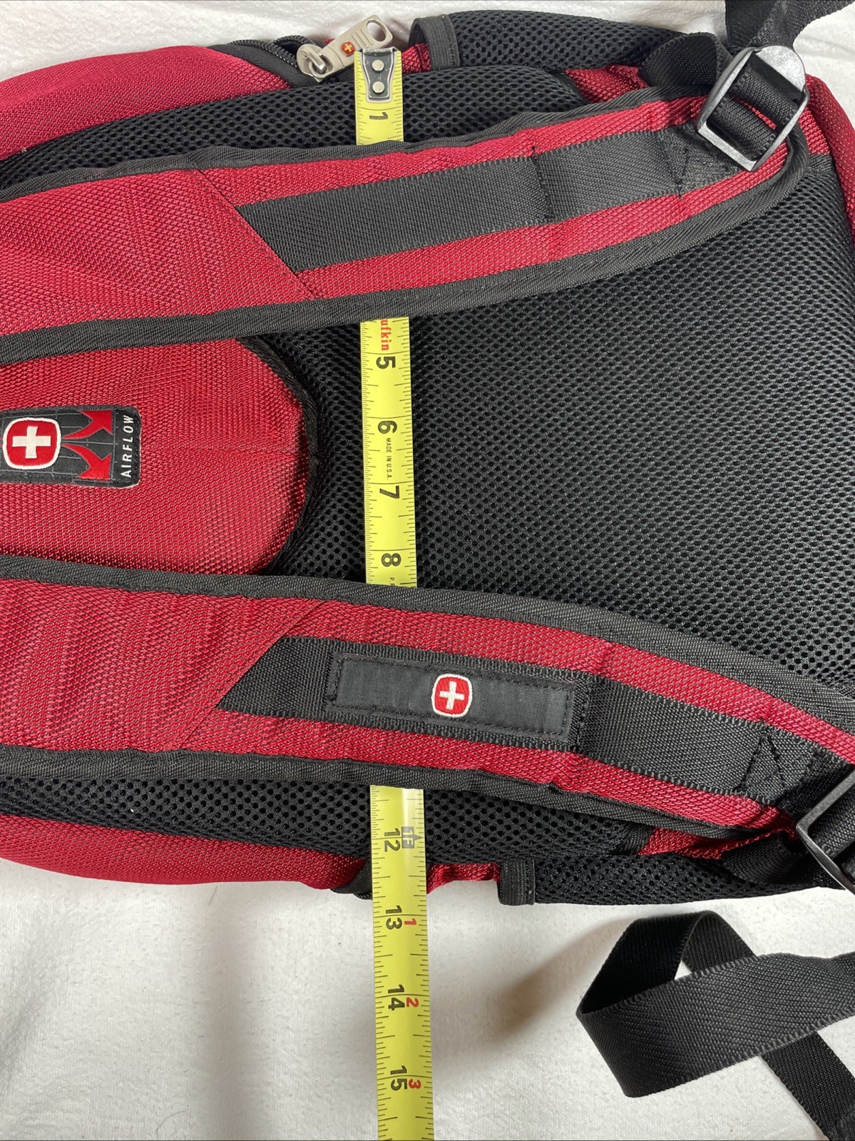 SwissGear Airflow Backpack Red Black Multi Pocket Laptop Travel School Bag