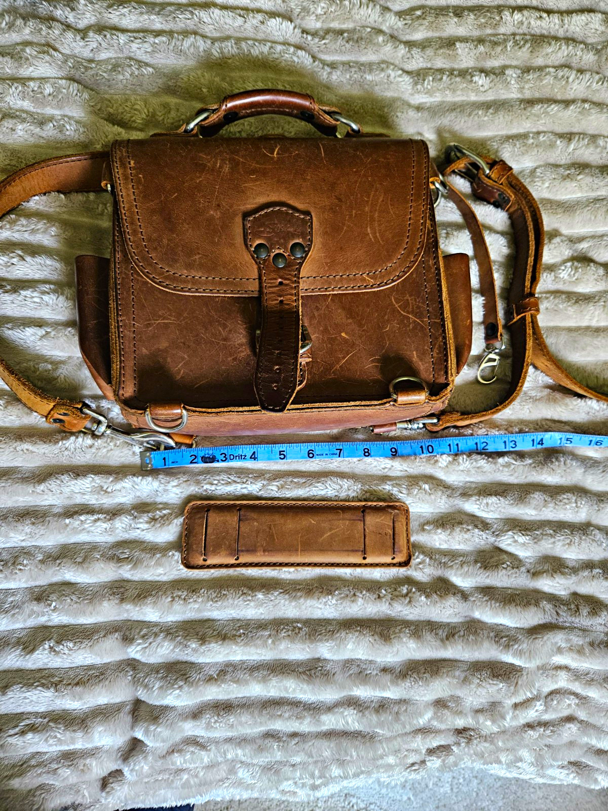 Saddleback Leather Tobacco Color/ Satchel Top Handle Adjustable/100 % Leather