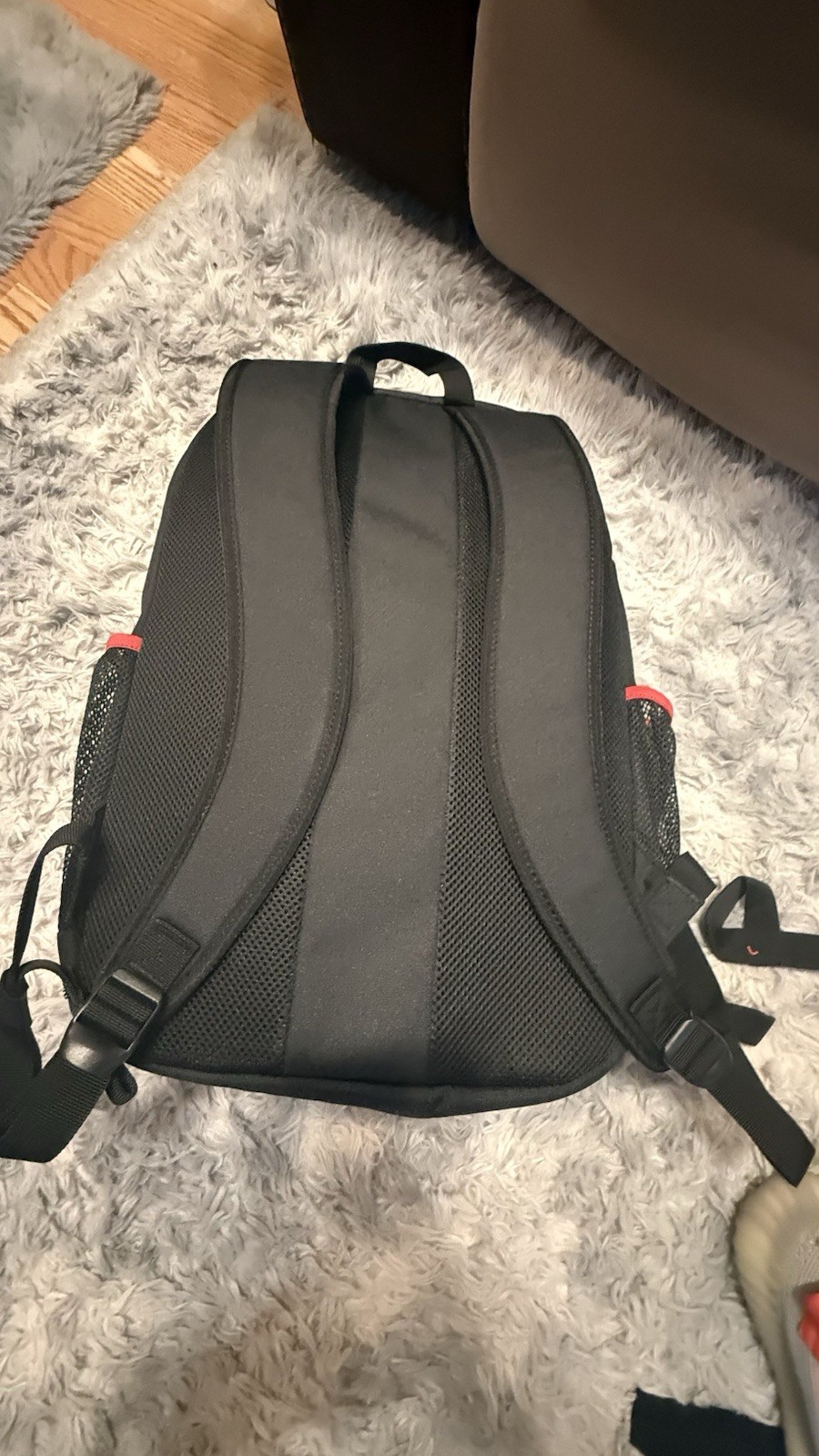 Oakley Black/Red Backpack Zip Closure Adjustable Strap Pockets Double Handles