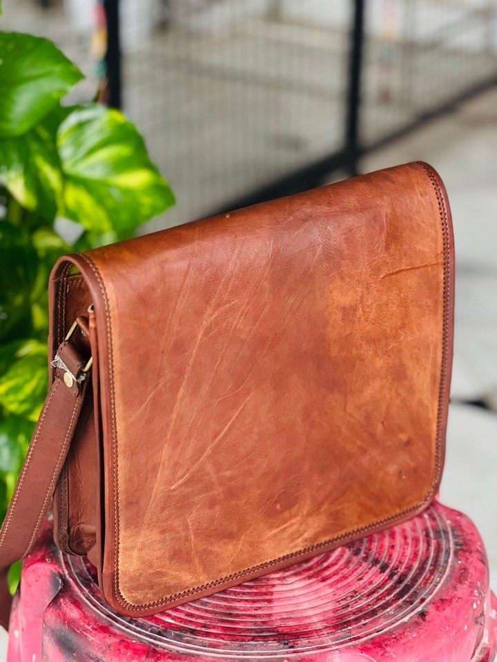 Handmade authentic Leather Laptop Messenger Bag Rare Men’s Briefcase Satchel