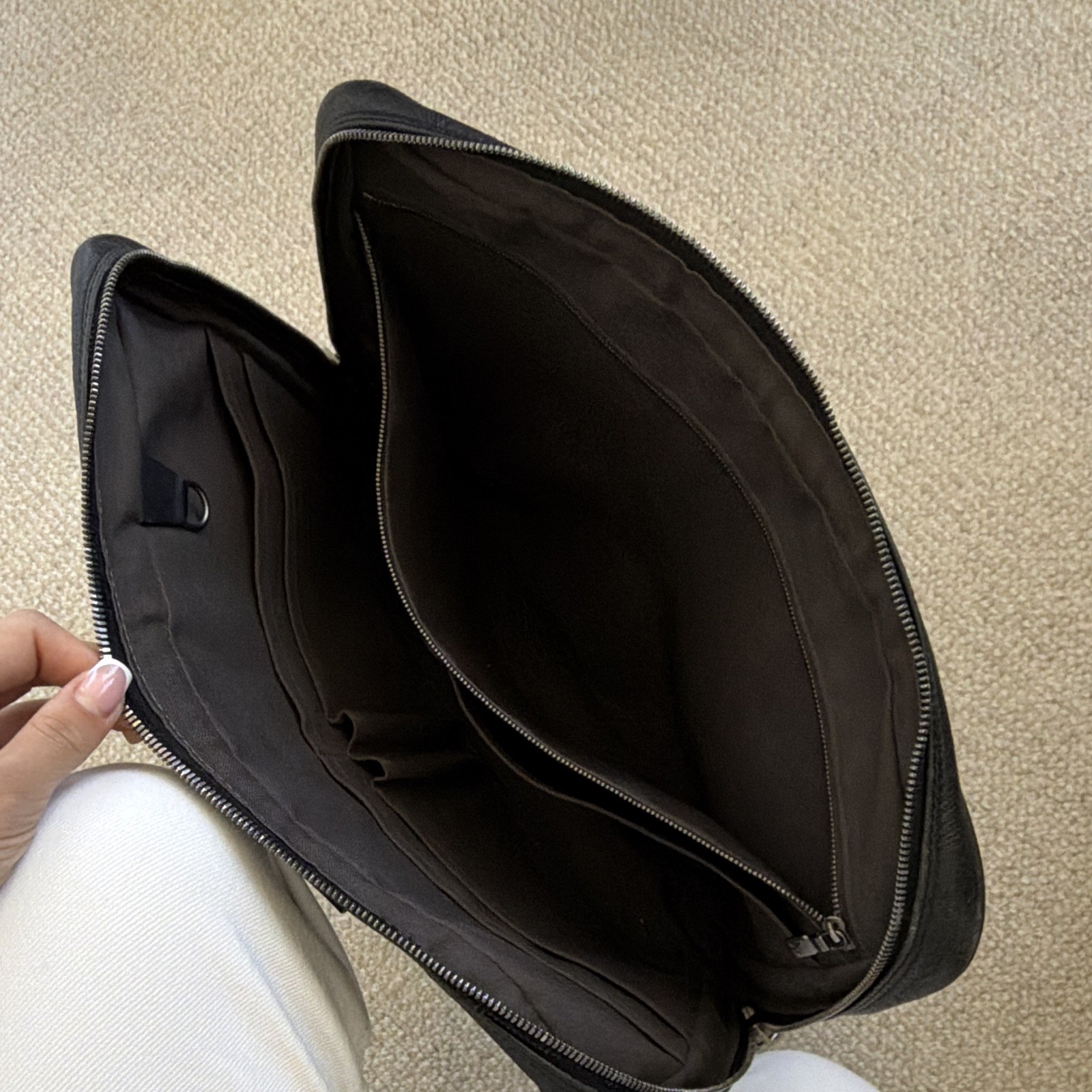 Louis Vuitton Porte Documents Voyage Damier Infini Black Leather Briefcase Bag