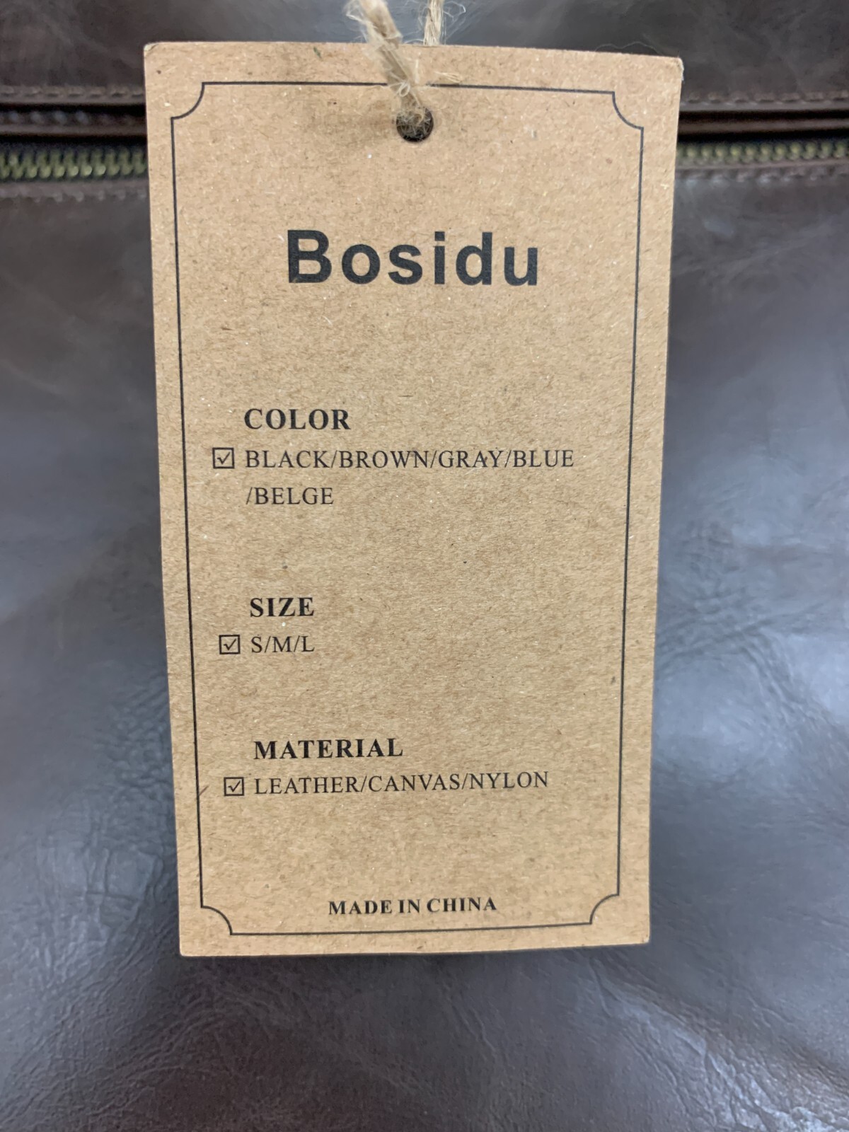 BOSIDU leather professional briefcase laptop computer bag with strap NWT