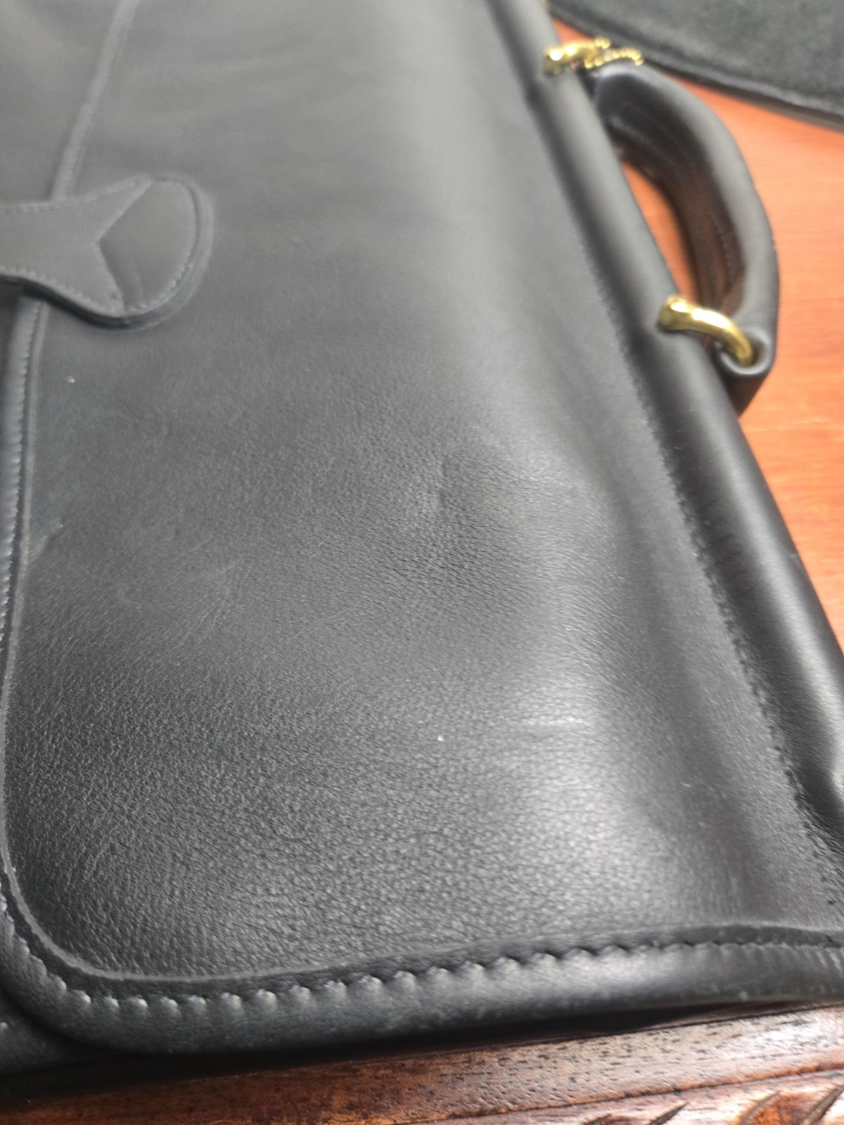 JACK GEORGES Vintage Briefcase Leather Black