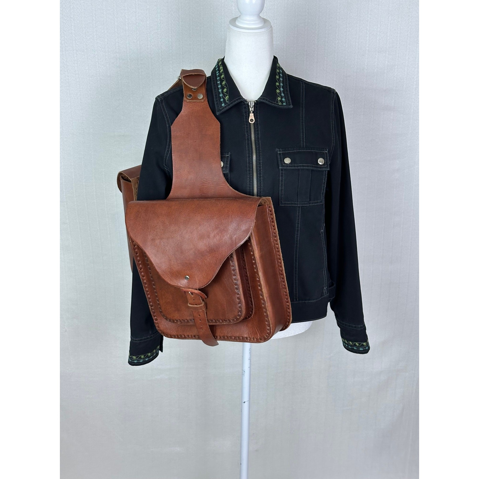 Fargo Chuupul Handmade Full Grain Leather Double Saddlebag Shoulder Field Bag