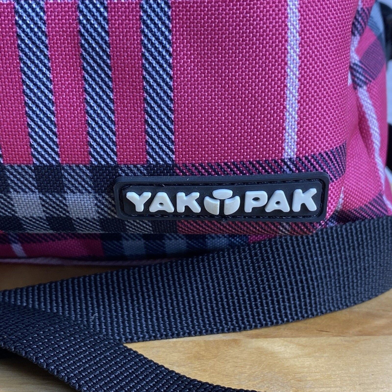 Yak Pak Plaid Deluxe Student Backpack Pink Black White School Bag Small 11×11