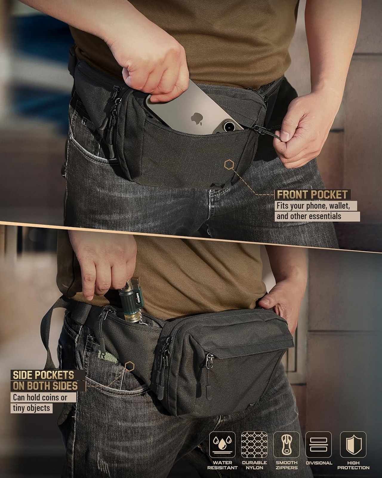 Concealed Carry Fanny Pack Tactical Waist Bag with Pistol Holster Adjustable Up
