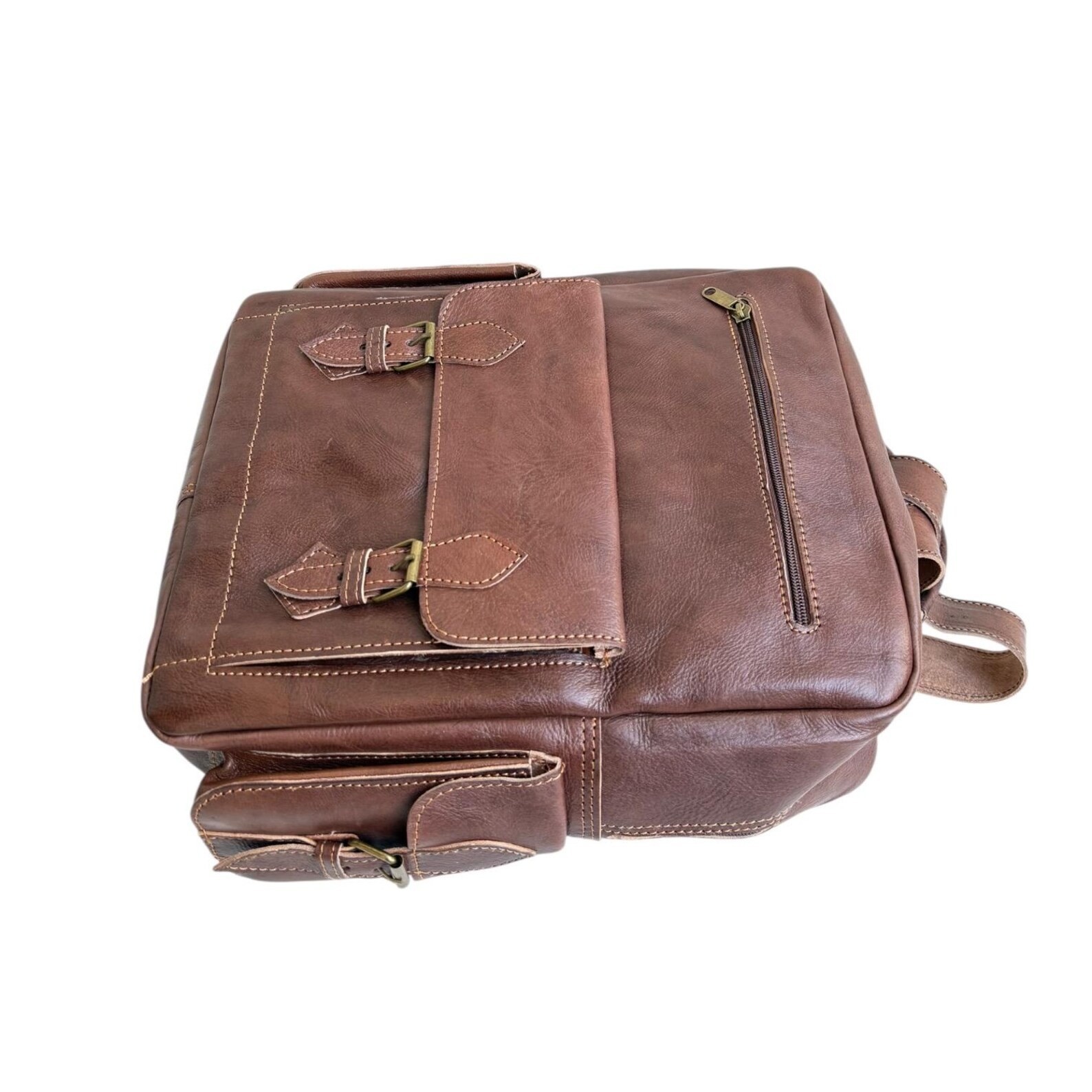 Handcrafted Genuine Leather Backpack – Brown Color | 45 × 33 cm | Handmade