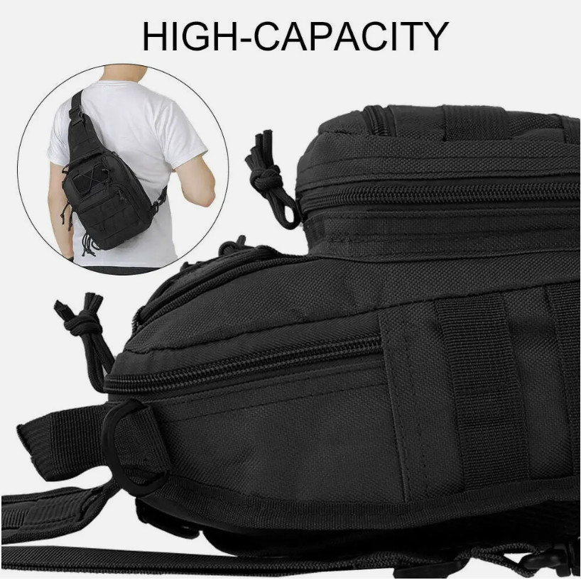 Mens Backpack Tactical Sling Shoulder Bag Molle Travel Chest Pack Outdoor Hiking