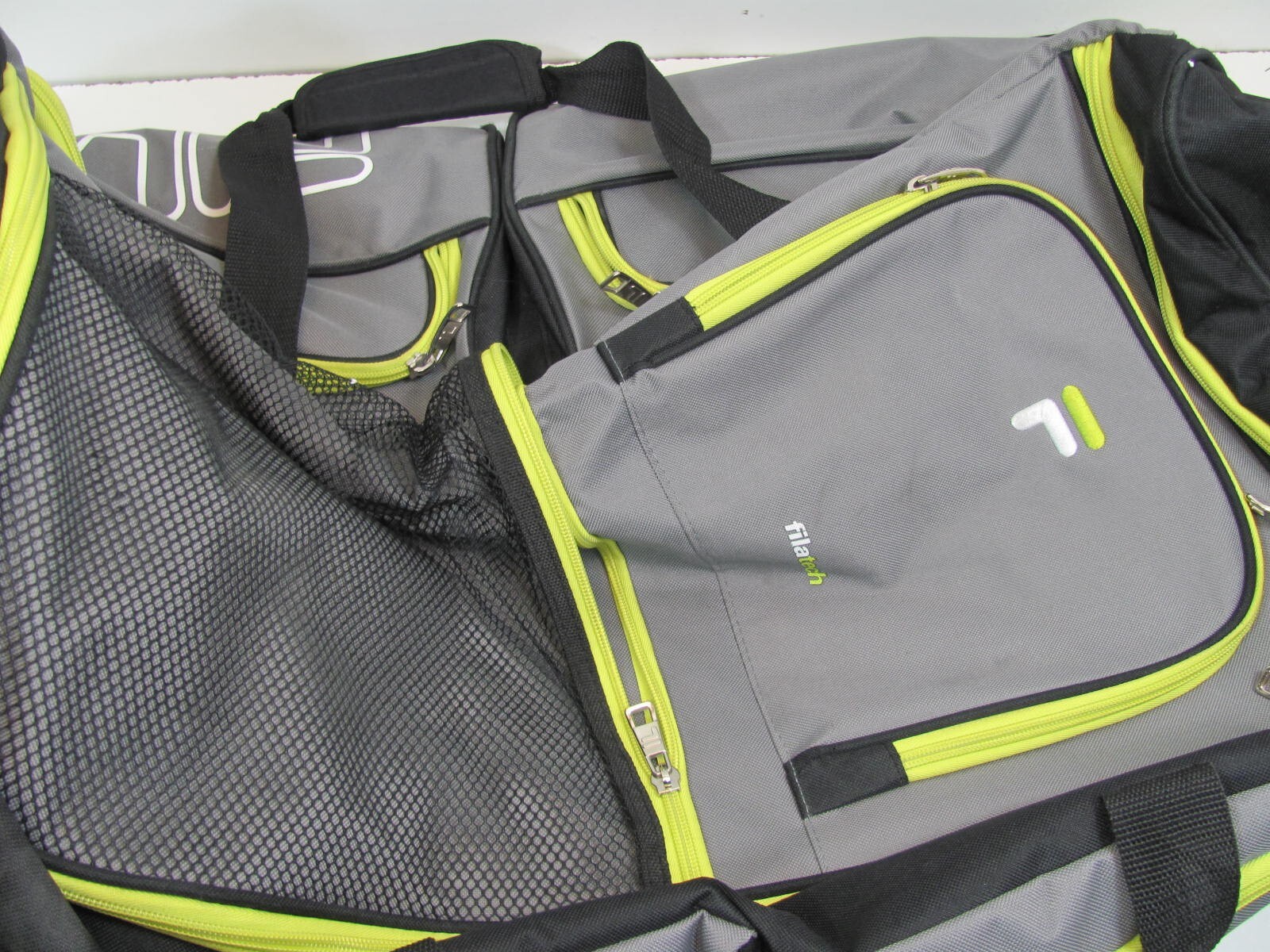 FILA Rolling Duffle Bag Lime Green & Black 31x18x14