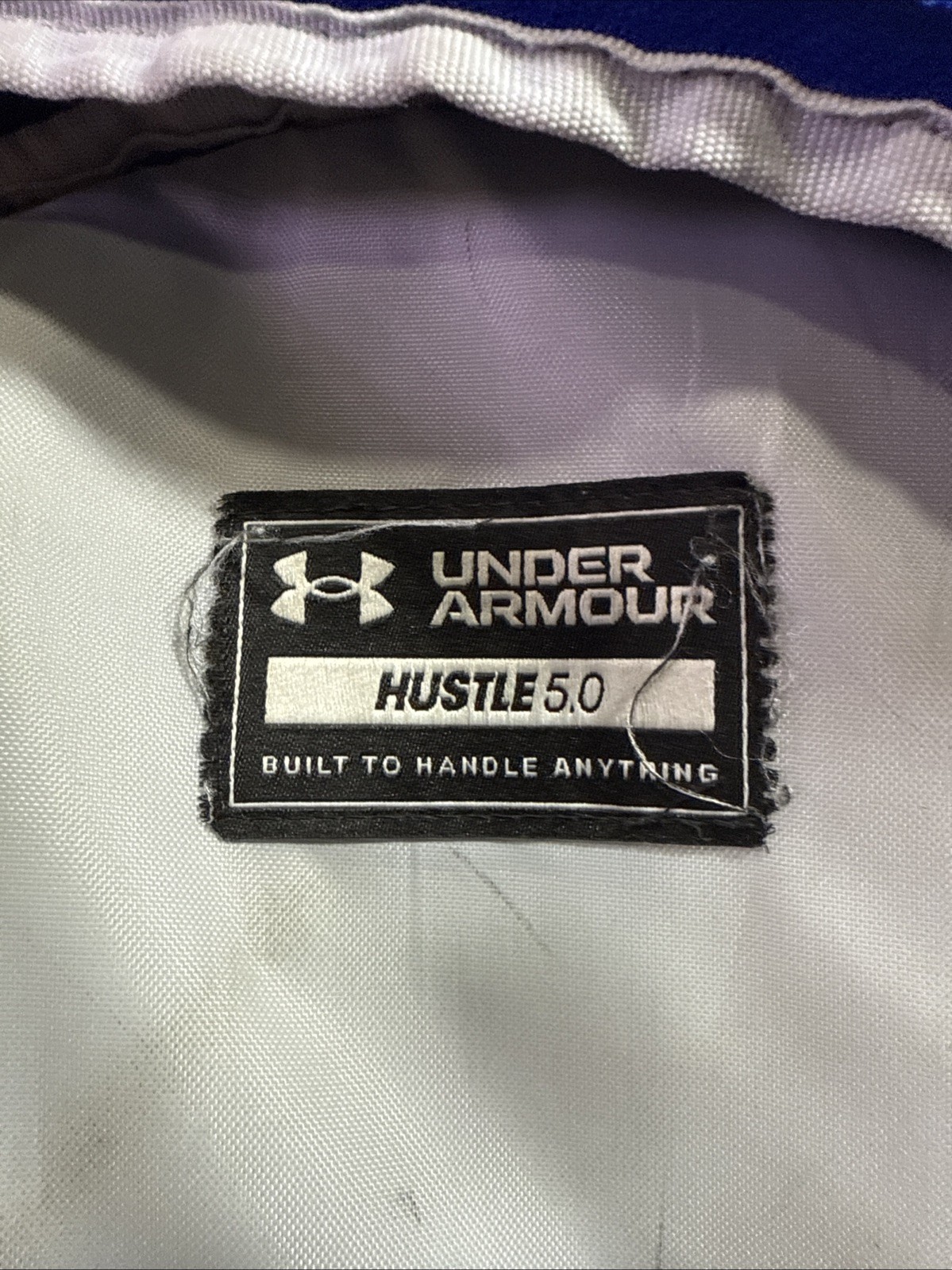 Under Armour Hustle 5.0 Backpack Royal Blue Good Condition All Zippers Function