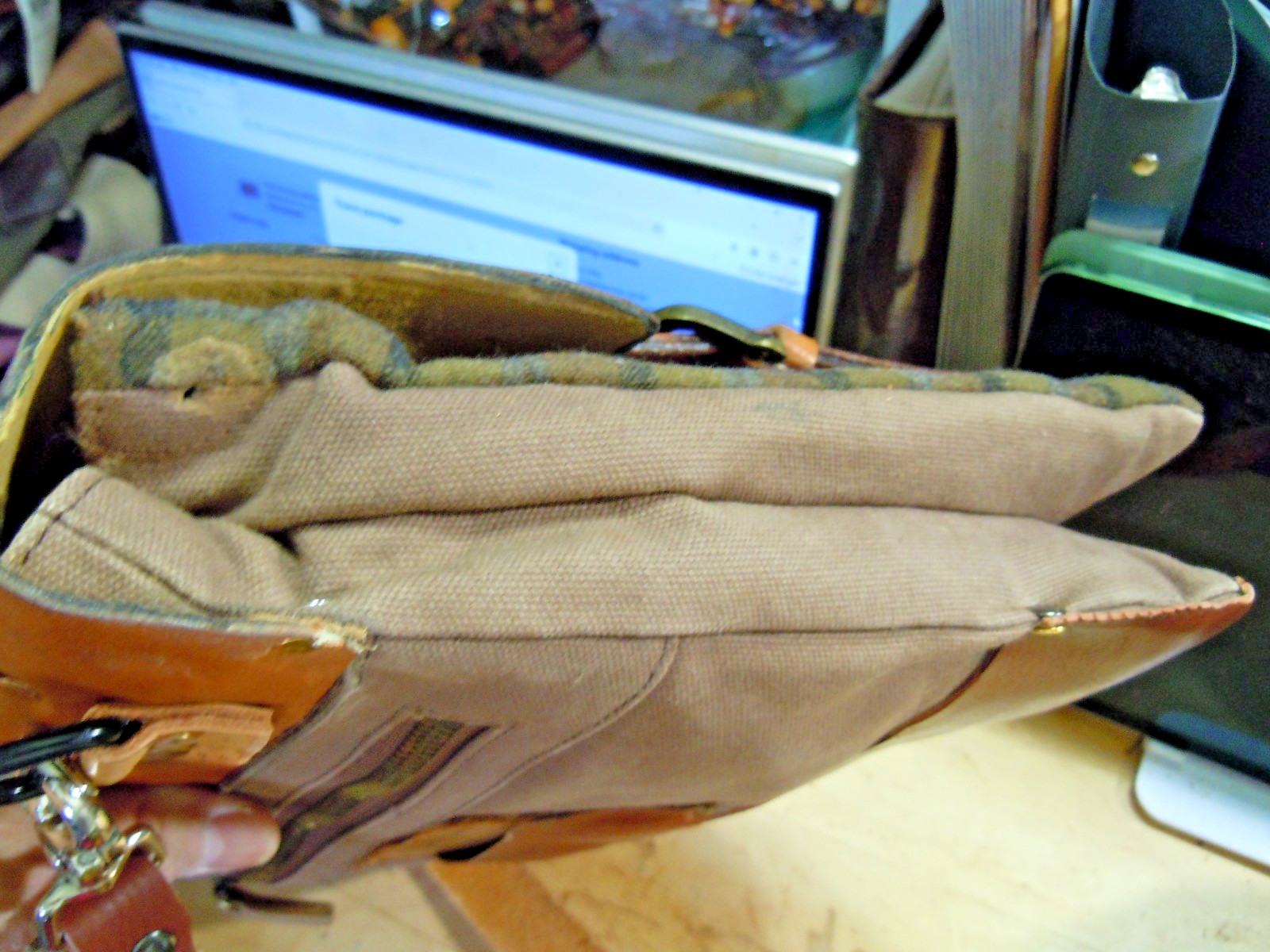 vintage Pendleton Wool Messenger Leather Satchel Brown Briefcase (on sale) #2