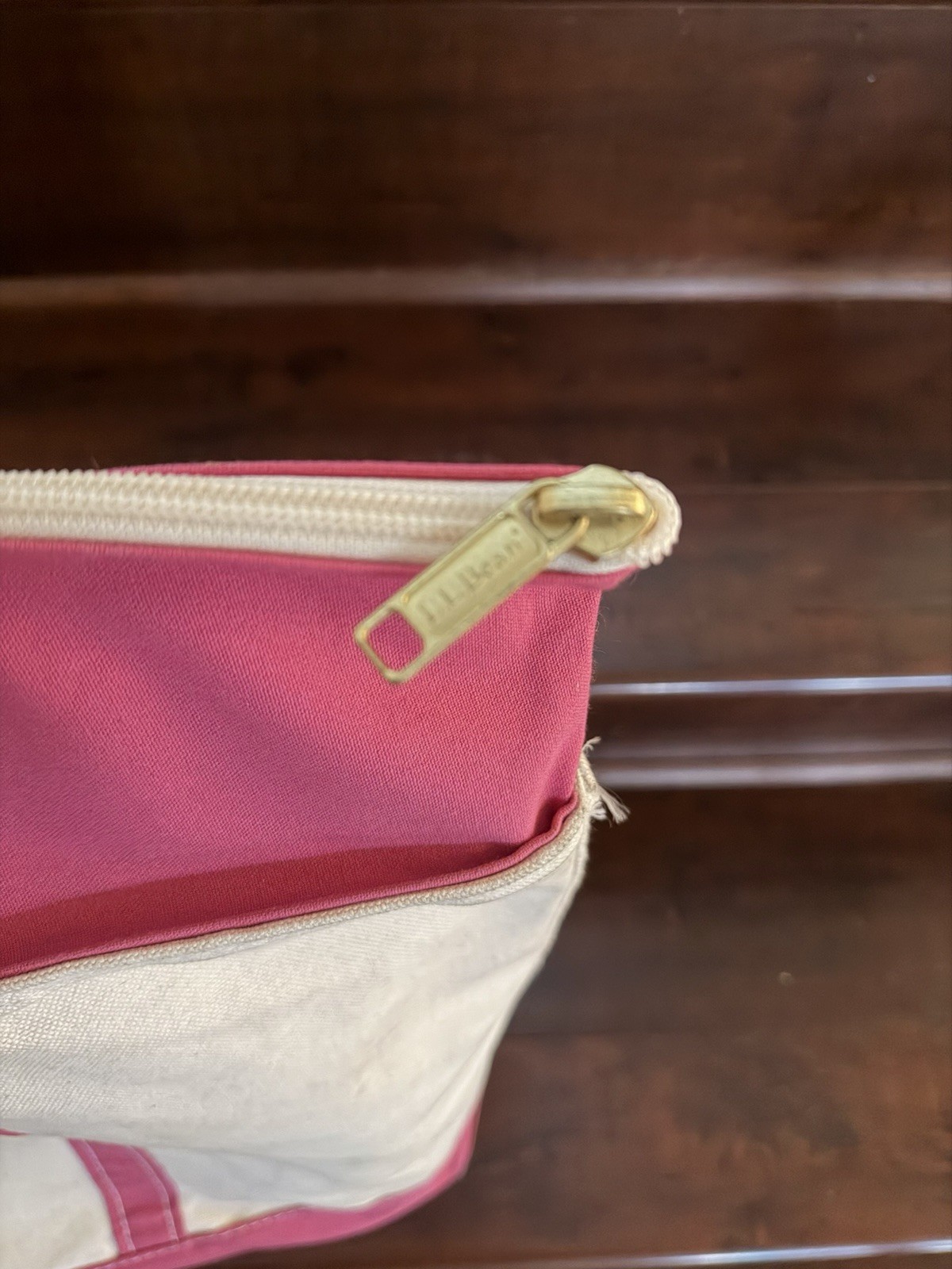 Vintage L.L. Bean 90’s White And Pink Boat And Tote XL Bag Rare Colorway 23×18