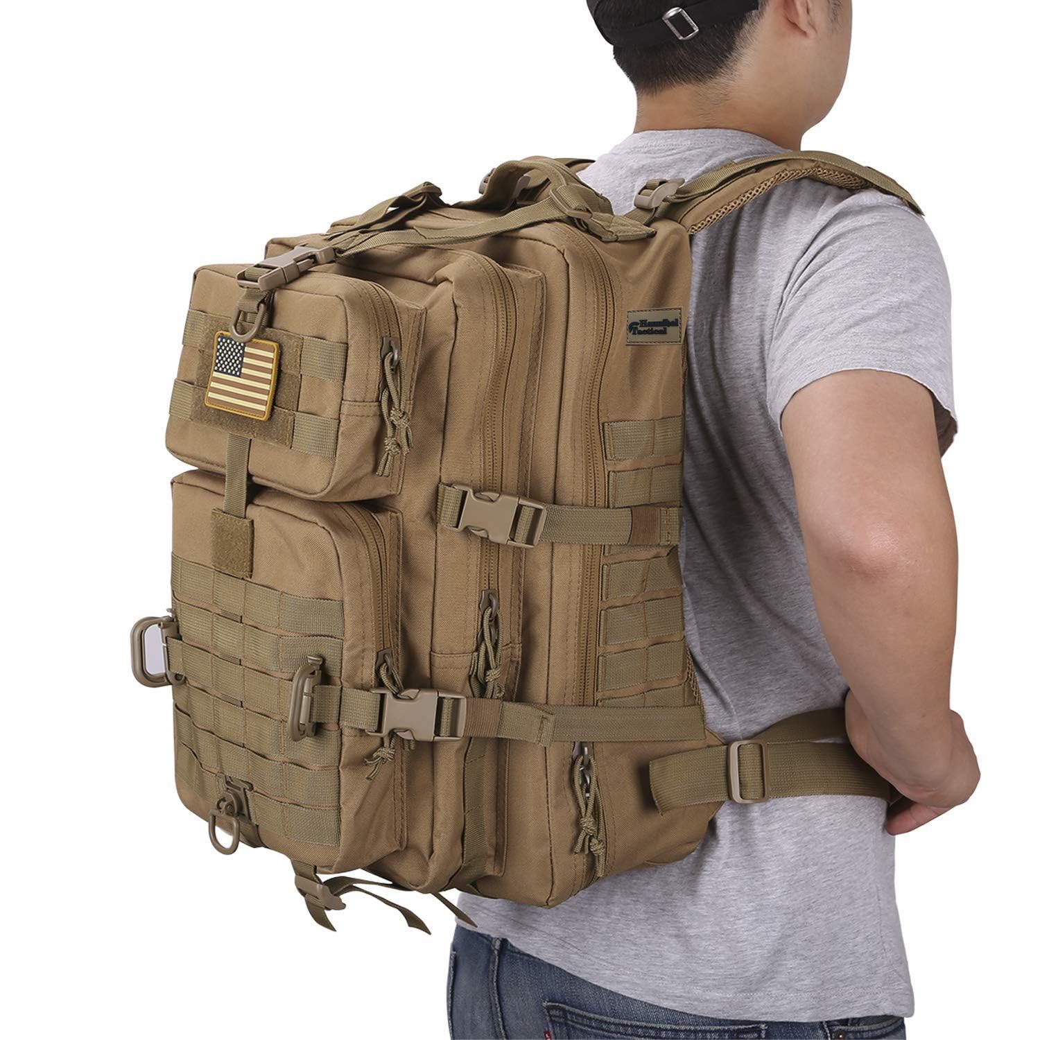 Hannibal Tactical MOLLE Assault Pack, Tactical Backpack Military Army Camping…