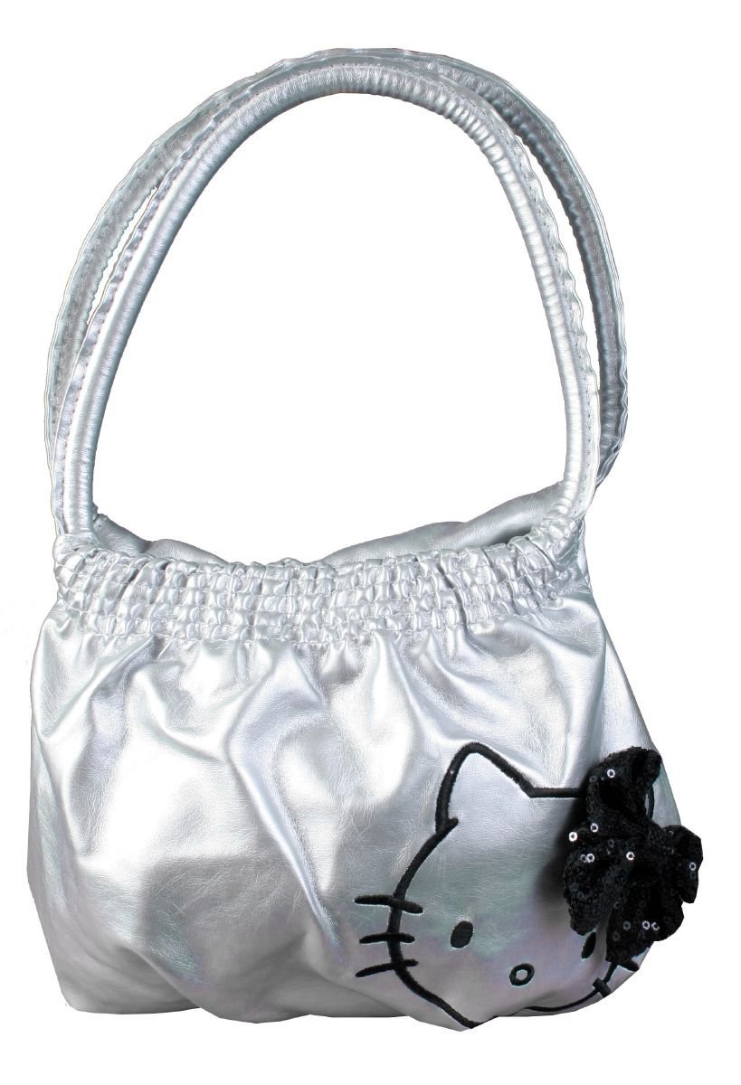 Hello Kitty Silver Mini Bubble Bag Black Sequin Bow