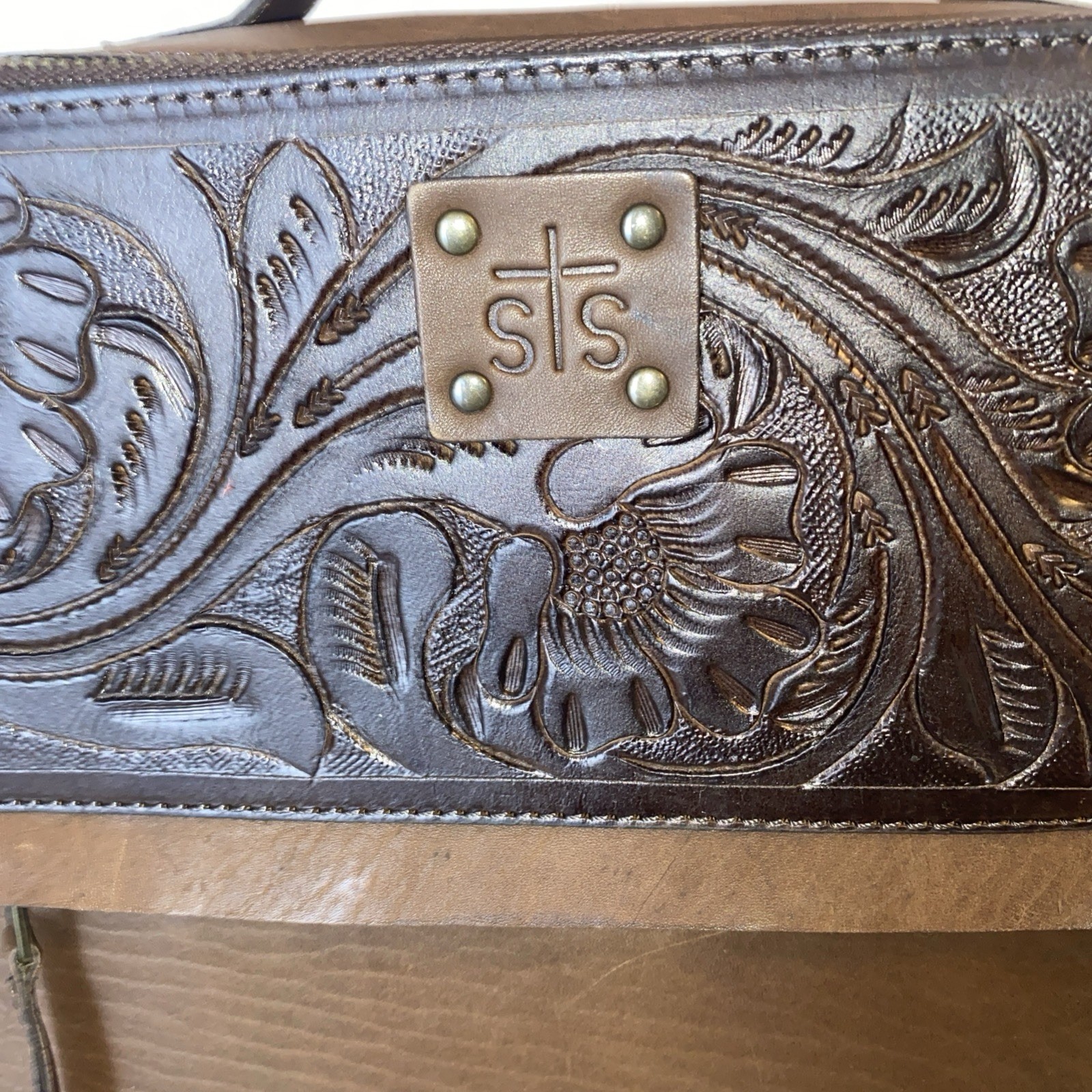 Westward Rancher “Concealed Carry” Genuine Brown Leather Rectangular Backpack.