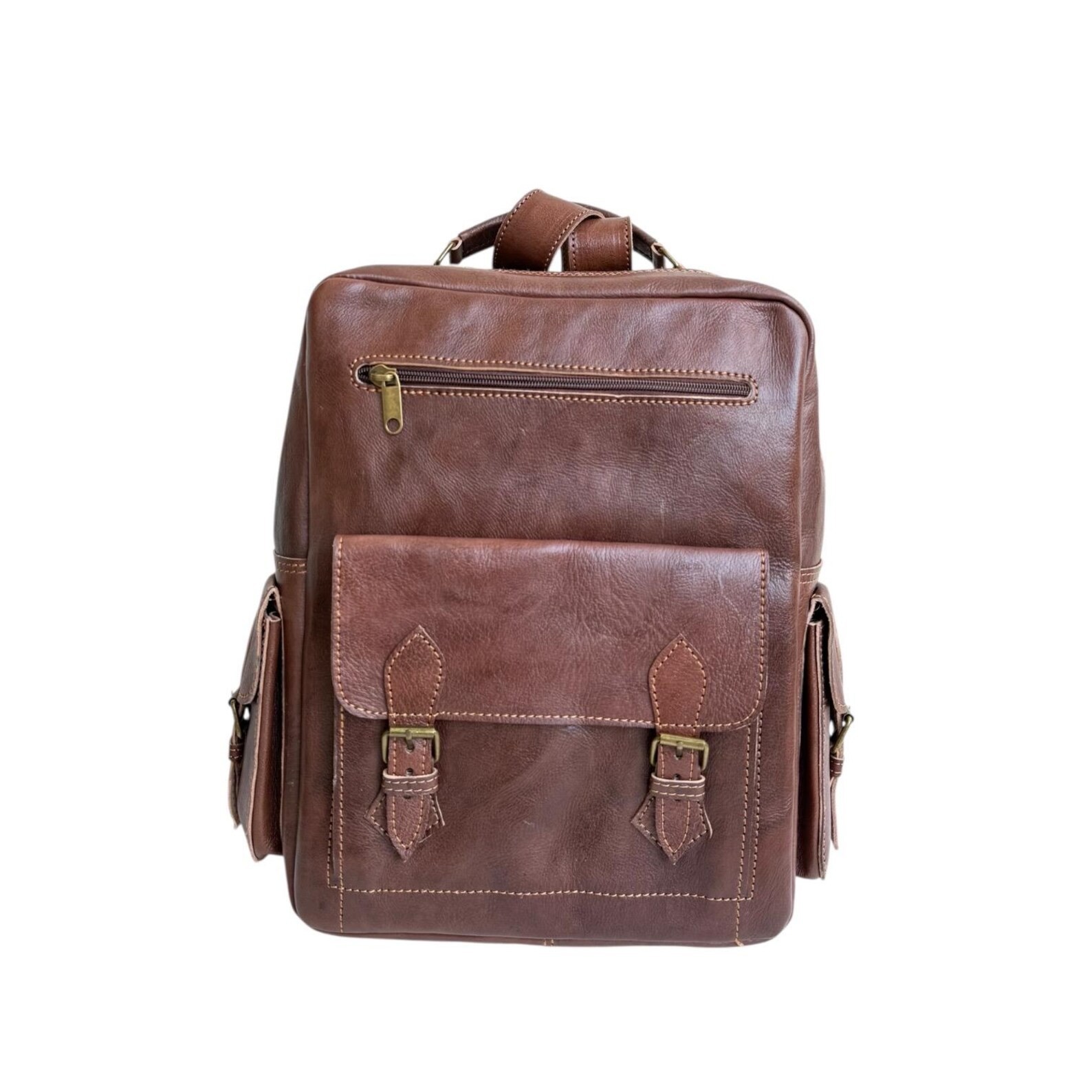 Handcrafted Genuine Leather Backpack – Brown Color | 45 × 33 cm | Handmade