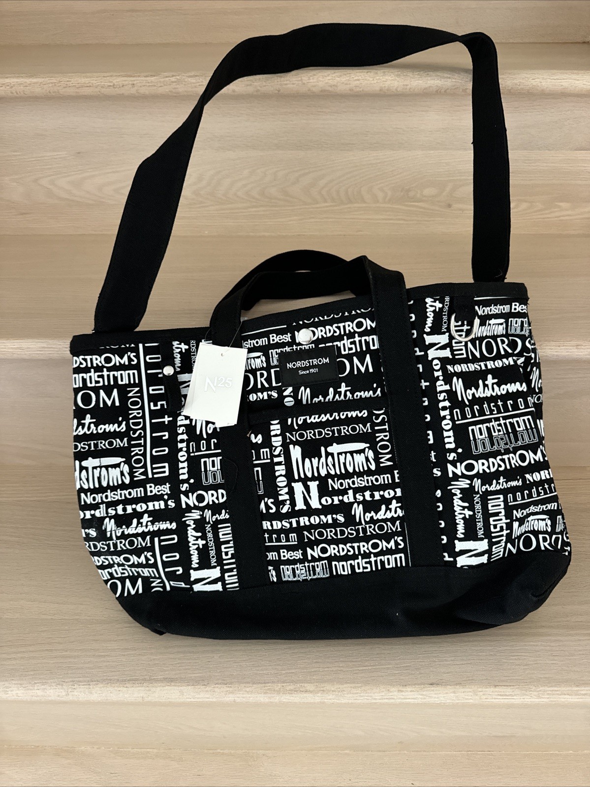 Nordstrom 125 Anniversary Black/White Logo Tote Bag Limited Edition Shopping NEW