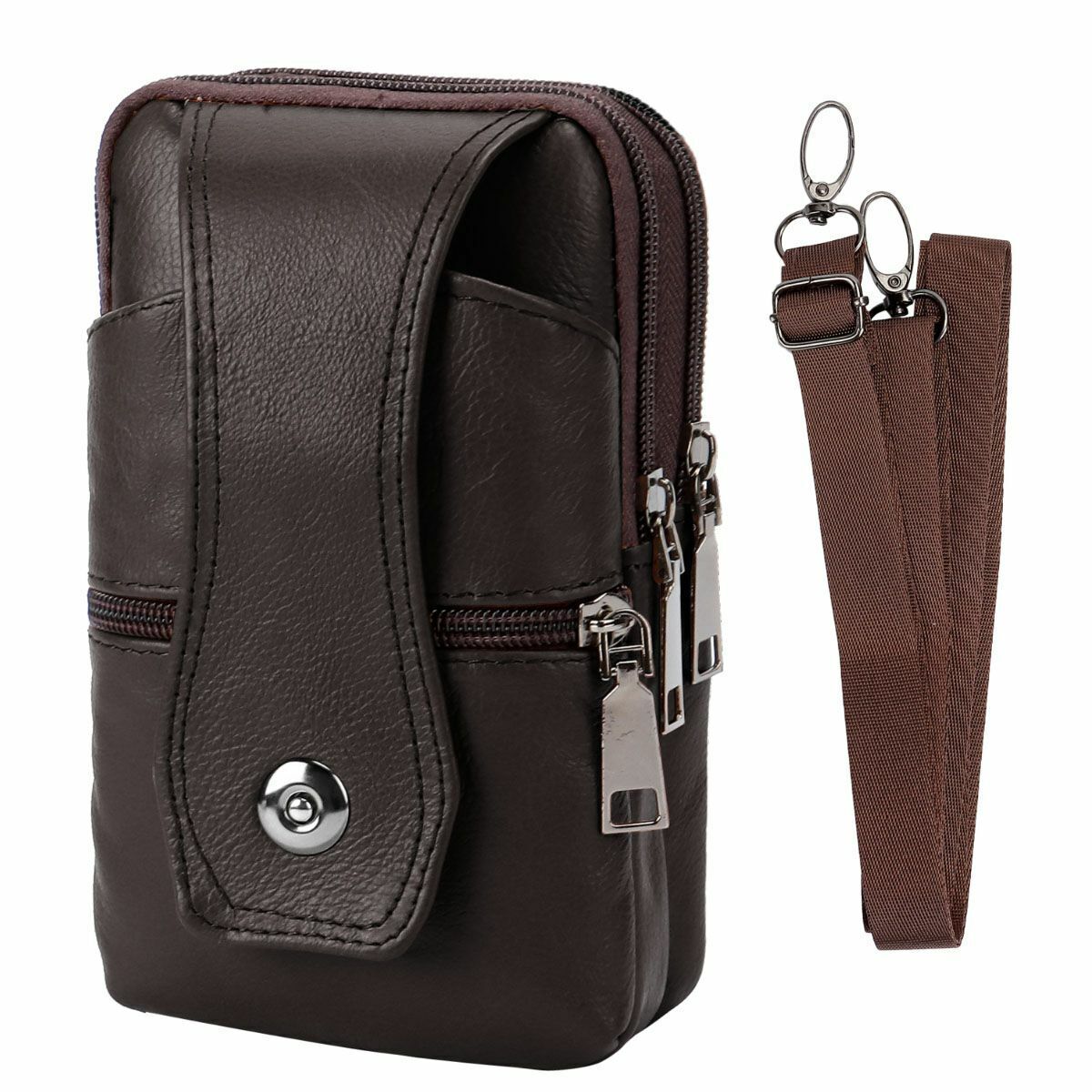 Men Leather Cell Phone Waist Belt Holster Loop Pack Pouch Bag Wallet Case​ Cover