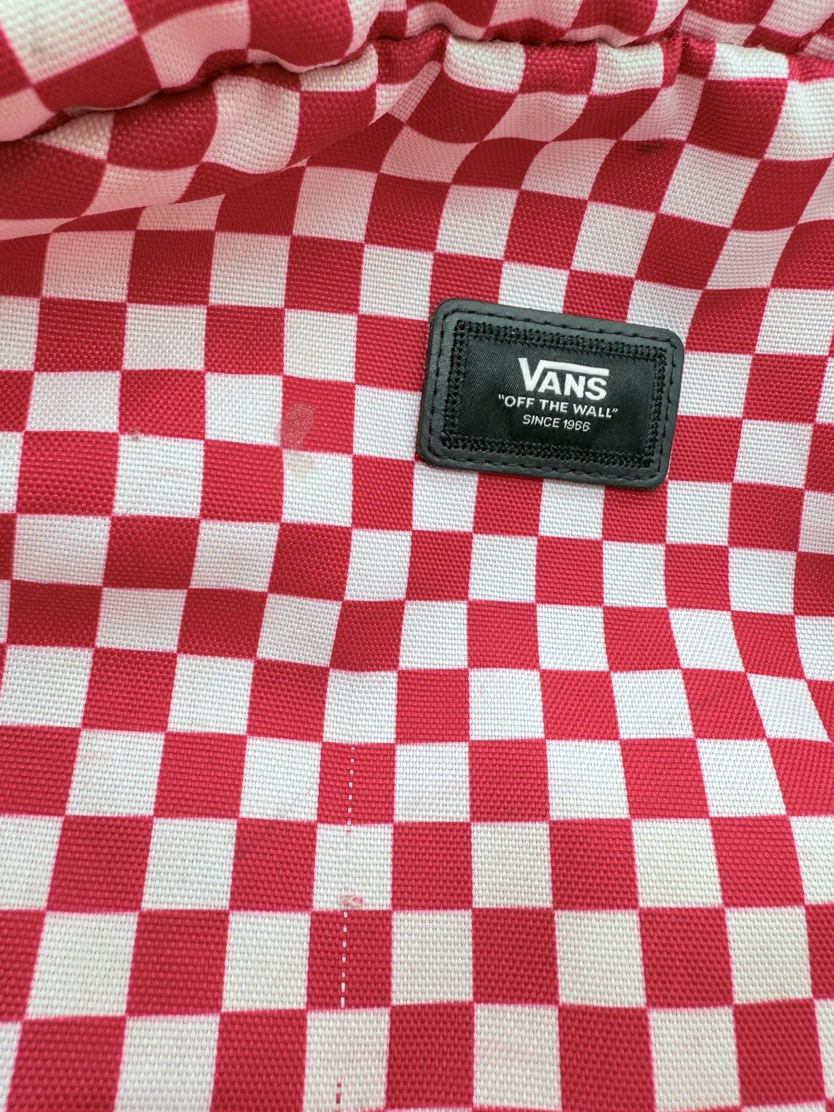 VANS OFF THE WALL Backpack Red White Check School Bag ( See Pictures)