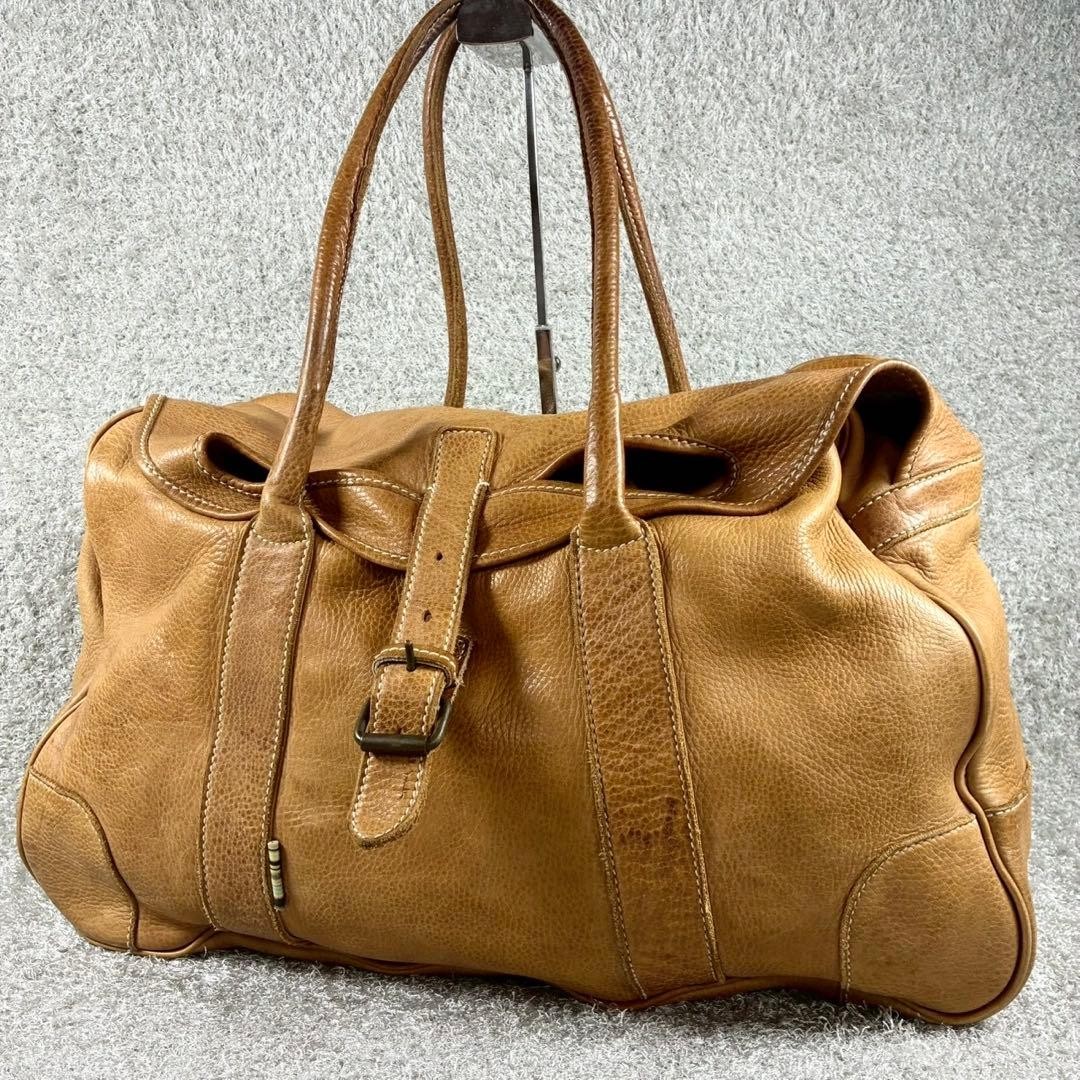 Paul Smith Boston Bag Travel Bag Leather Brown Ships from Japan