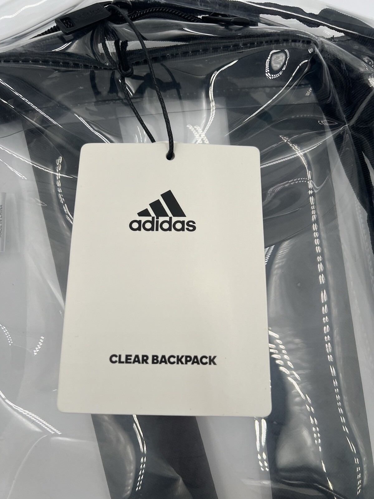 Adidas Clear Backpack Clear/Black Unisex Training Bookbag NWT
