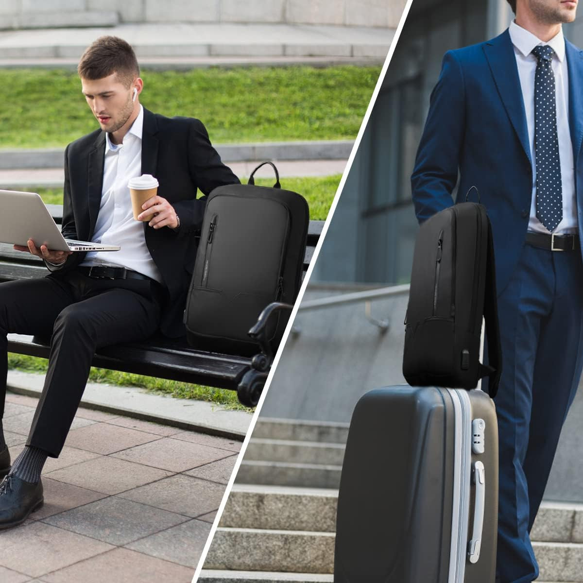 Backpack for Men Business Slim Backpack with USB Charger Computer – Anti-Theft