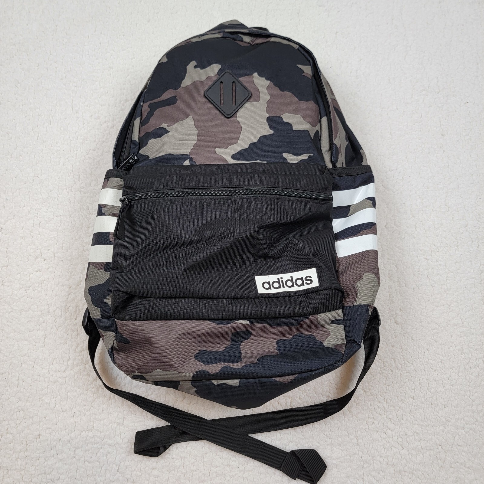 EUC Adidas Classic 3-Stripes III Backpack Legacy Green Camo/Black