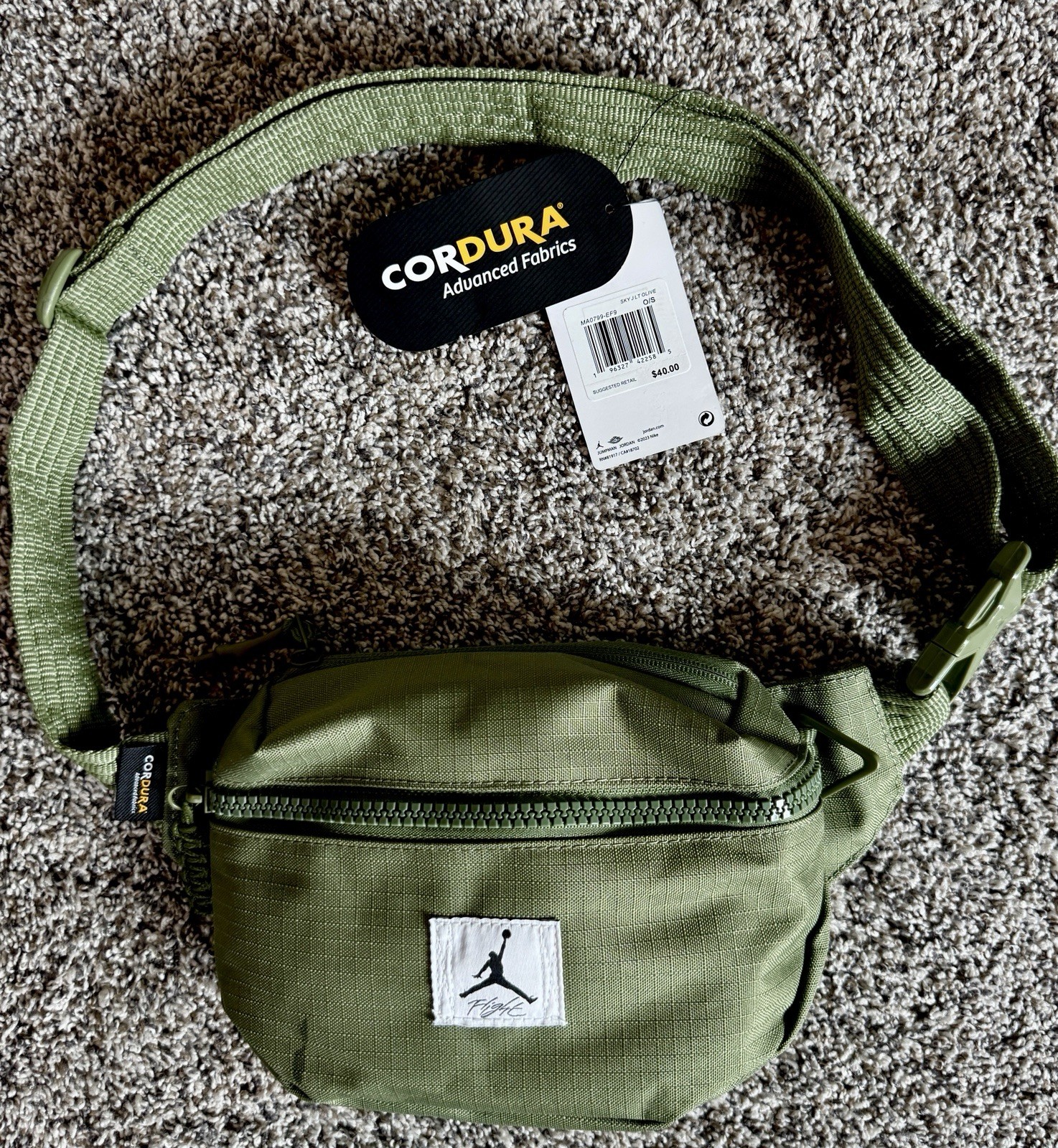 👀 Jordan Flight Crossbody Olive Green, Cordura ~ 🔥 MJ 🔥Legendary 🐐 🏀
