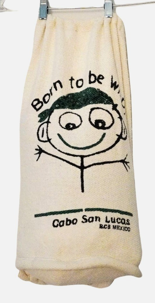 Vintage Drawstring Backpack Cabo San Lucas Born To Be Wild Cotton Tote Boho Hipp